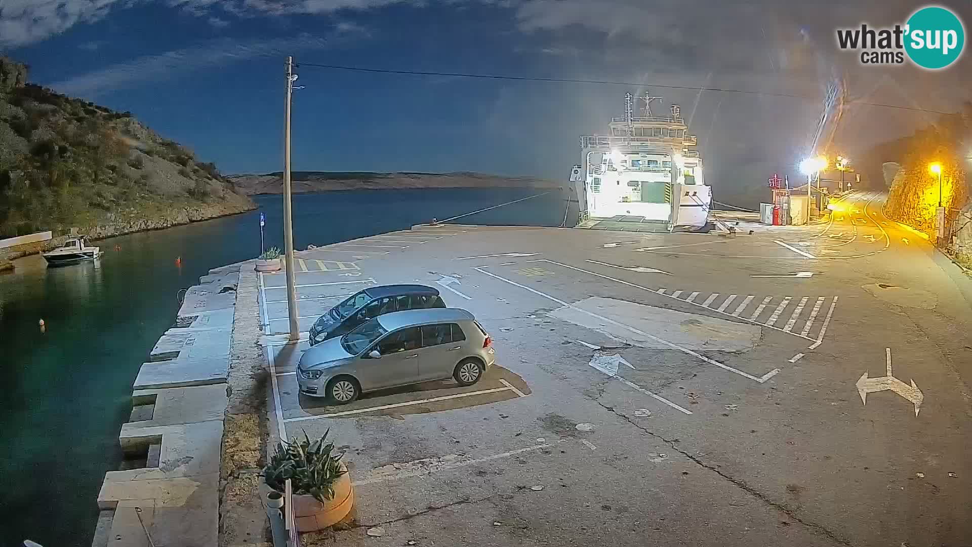 Webcam port de ferry de Prizna – vers l’île de Pag