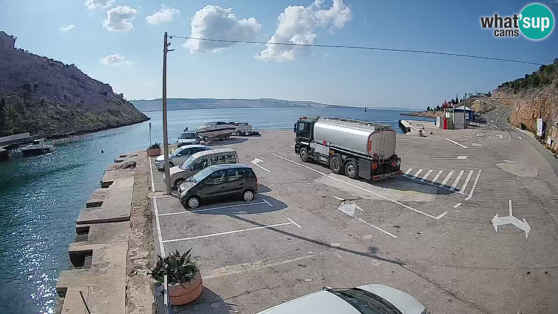 Webcam Fährhafen Prizna – zur Insel Pag