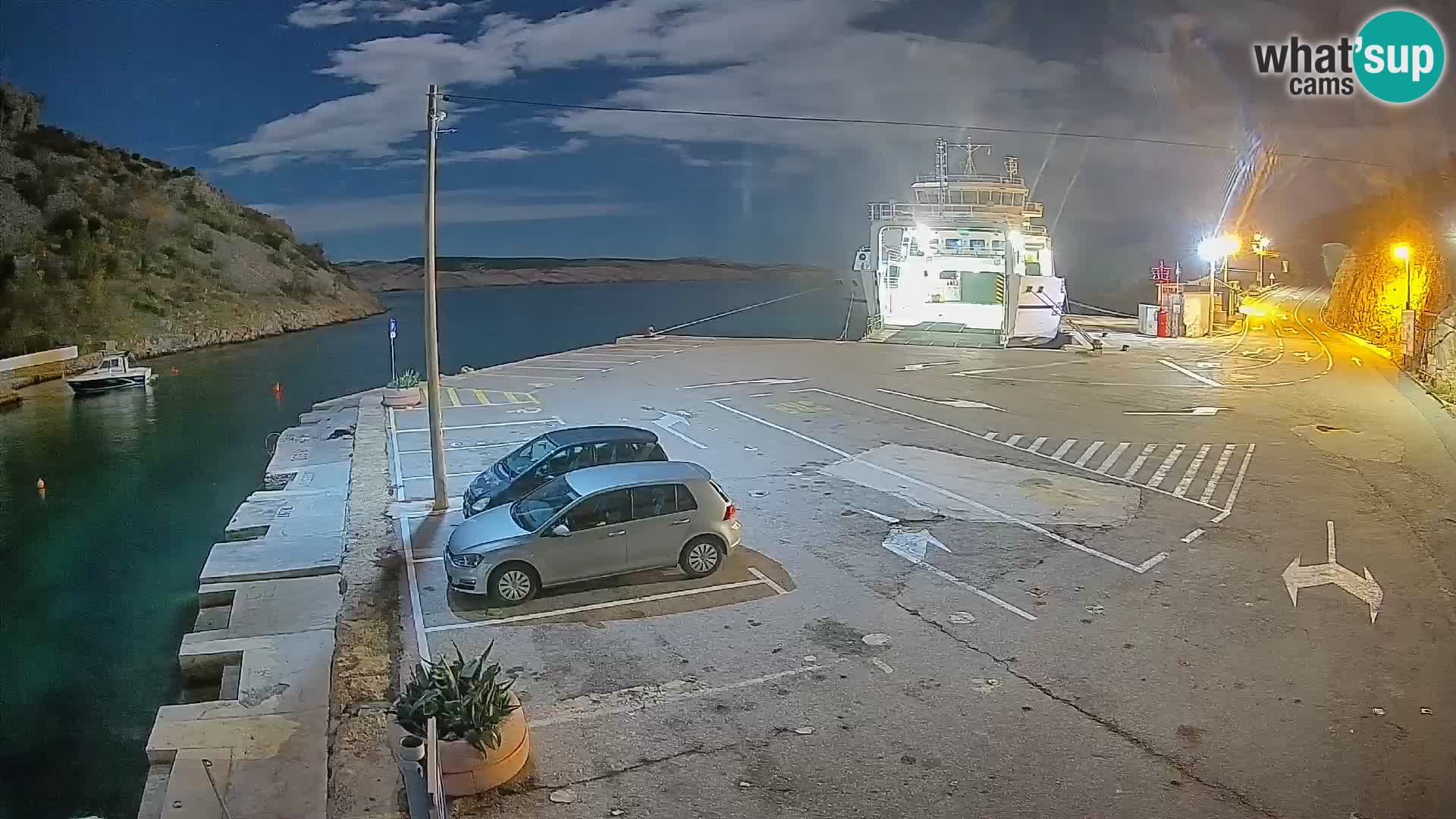 Webcam port de ferry de Prizna – vers l’île de Pag