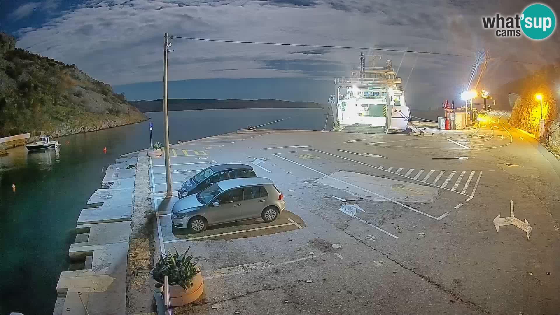 Webcam port de ferry de Prizna – vers l’île de Pag