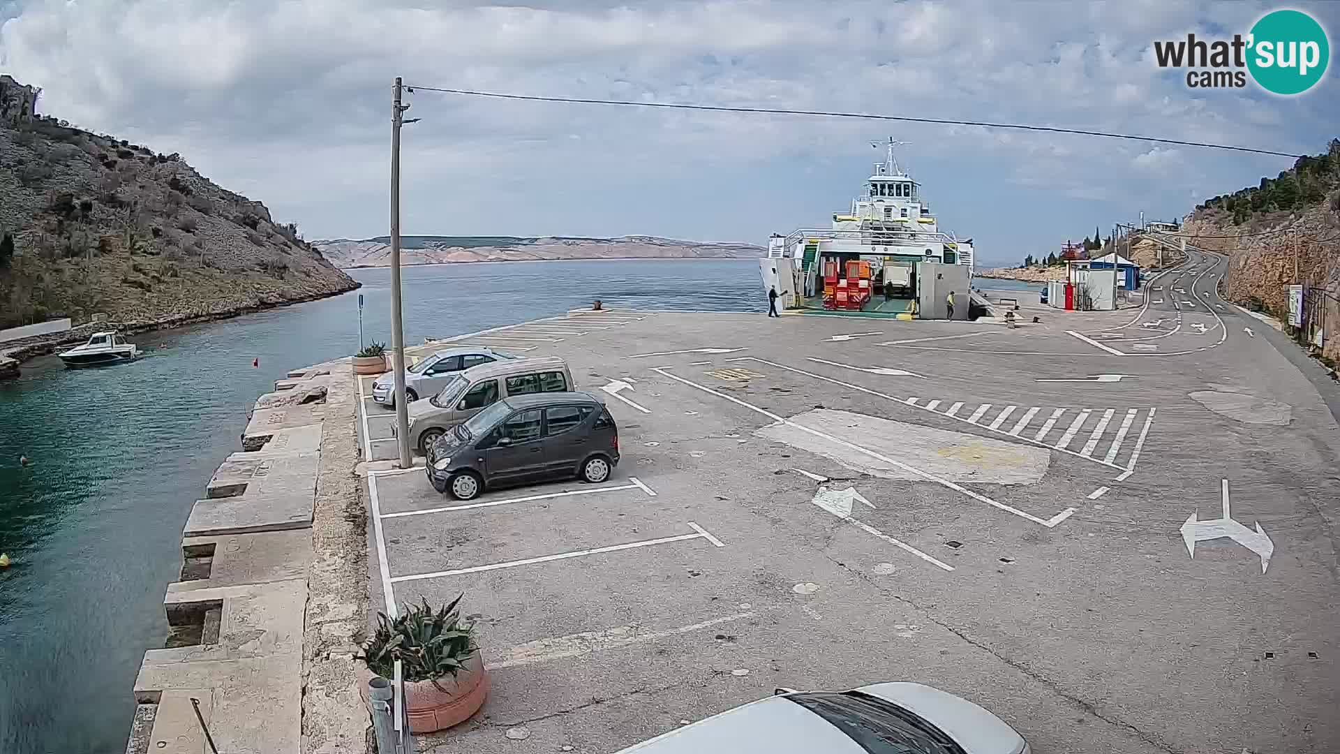 Webcam Fährhafen Prizna – zur Insel Pag