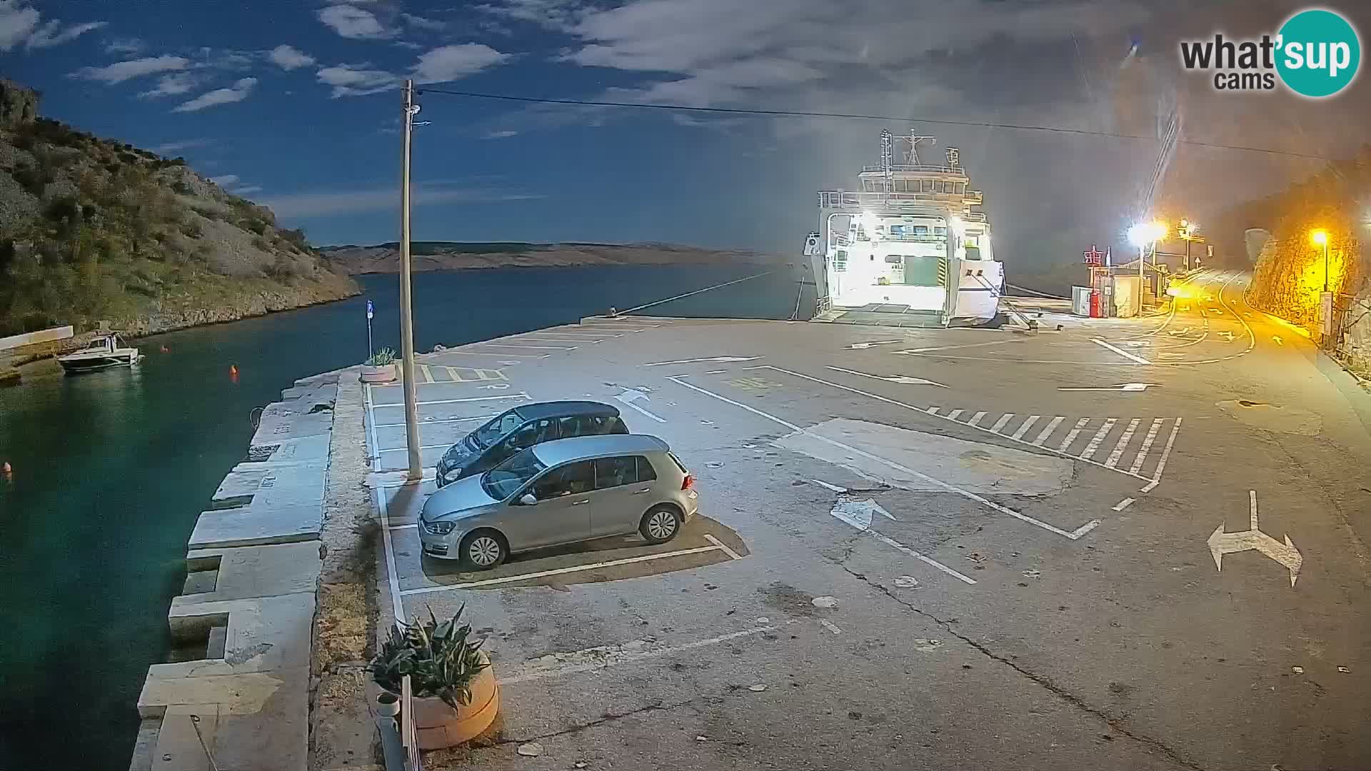 Webcam port de ferry de Prizna – vers l’île de Pag