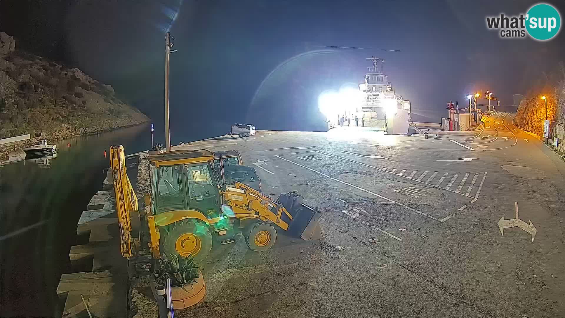 Webcam del puerto de ferris de Prizna – hacia la isla de Pag