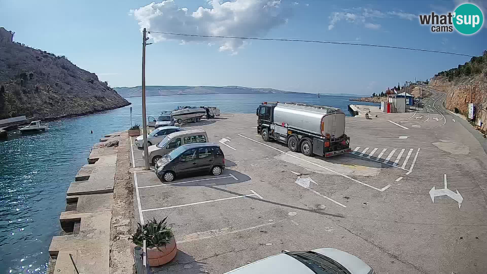 Webcam Prizna ferry port to Pag island