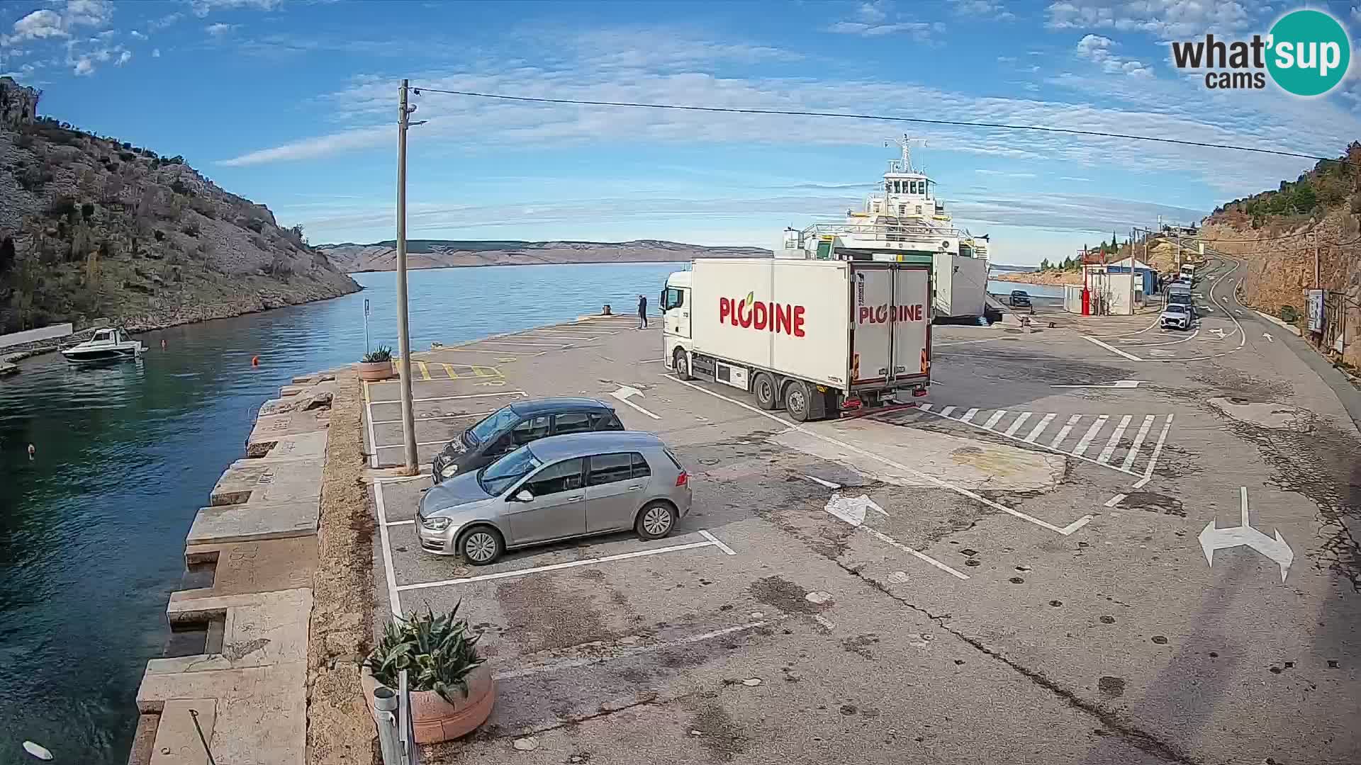Webcam Prizna ferry port to Pag island