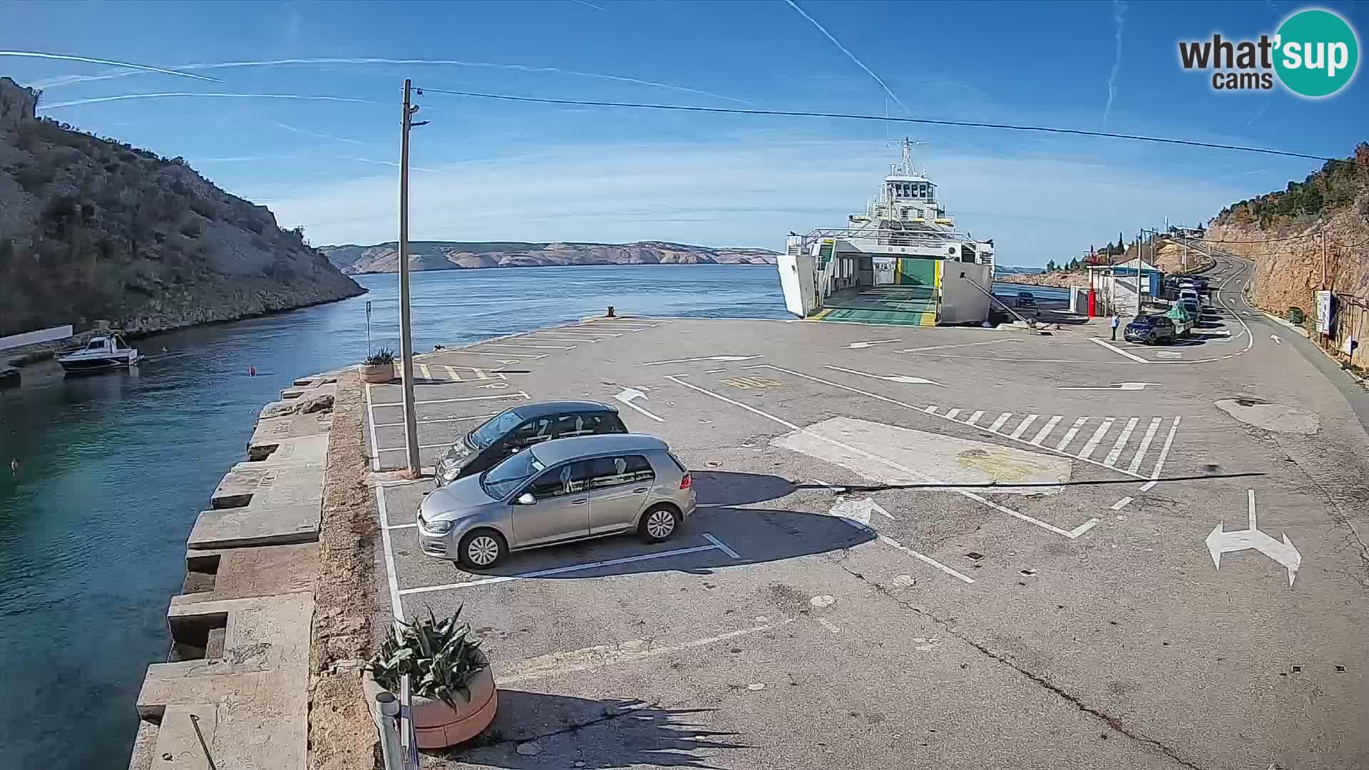 Webcam Fährhafen Prizna – zur Insel Pag