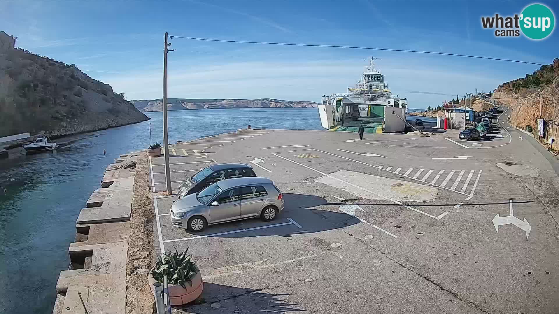 Webcam port de ferry de Prizna – vers l’île de Pag