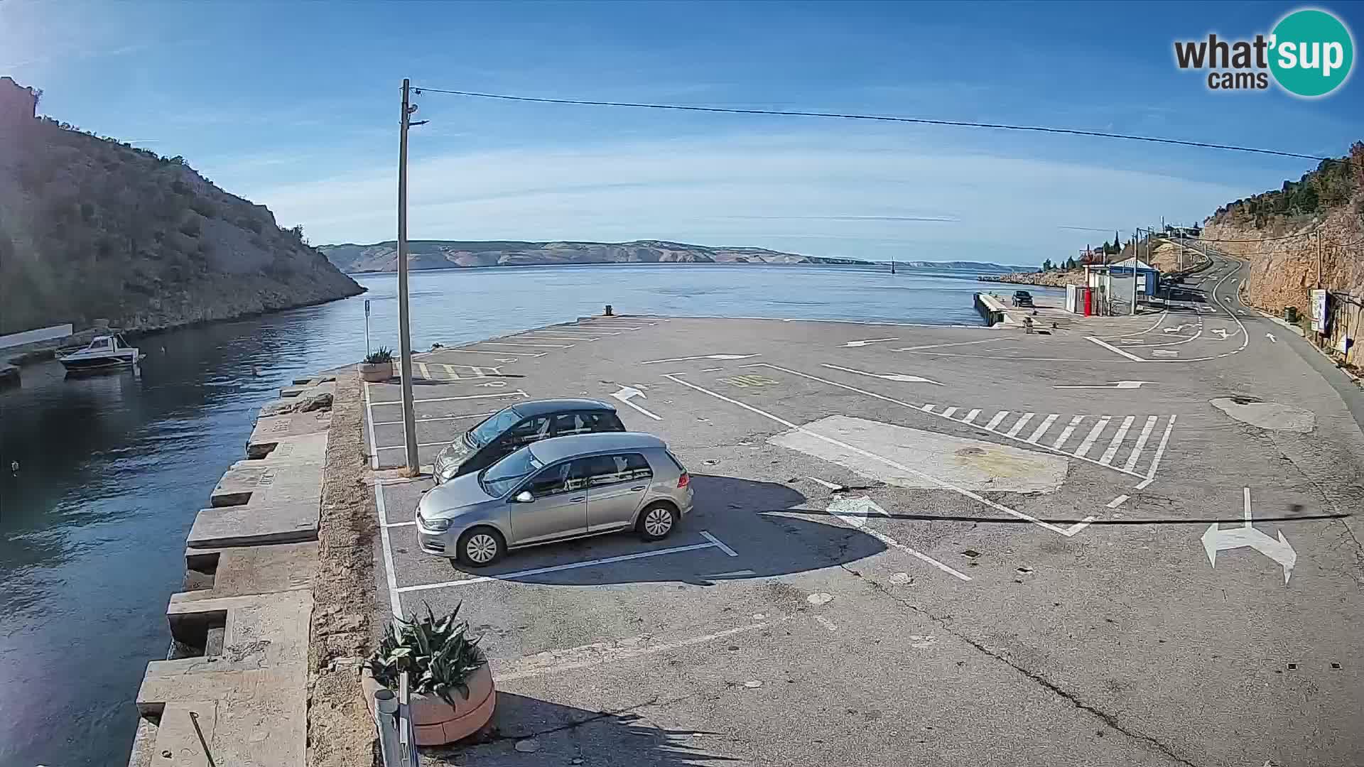 Webcam Fährhafen Prizna – zur Insel Pag