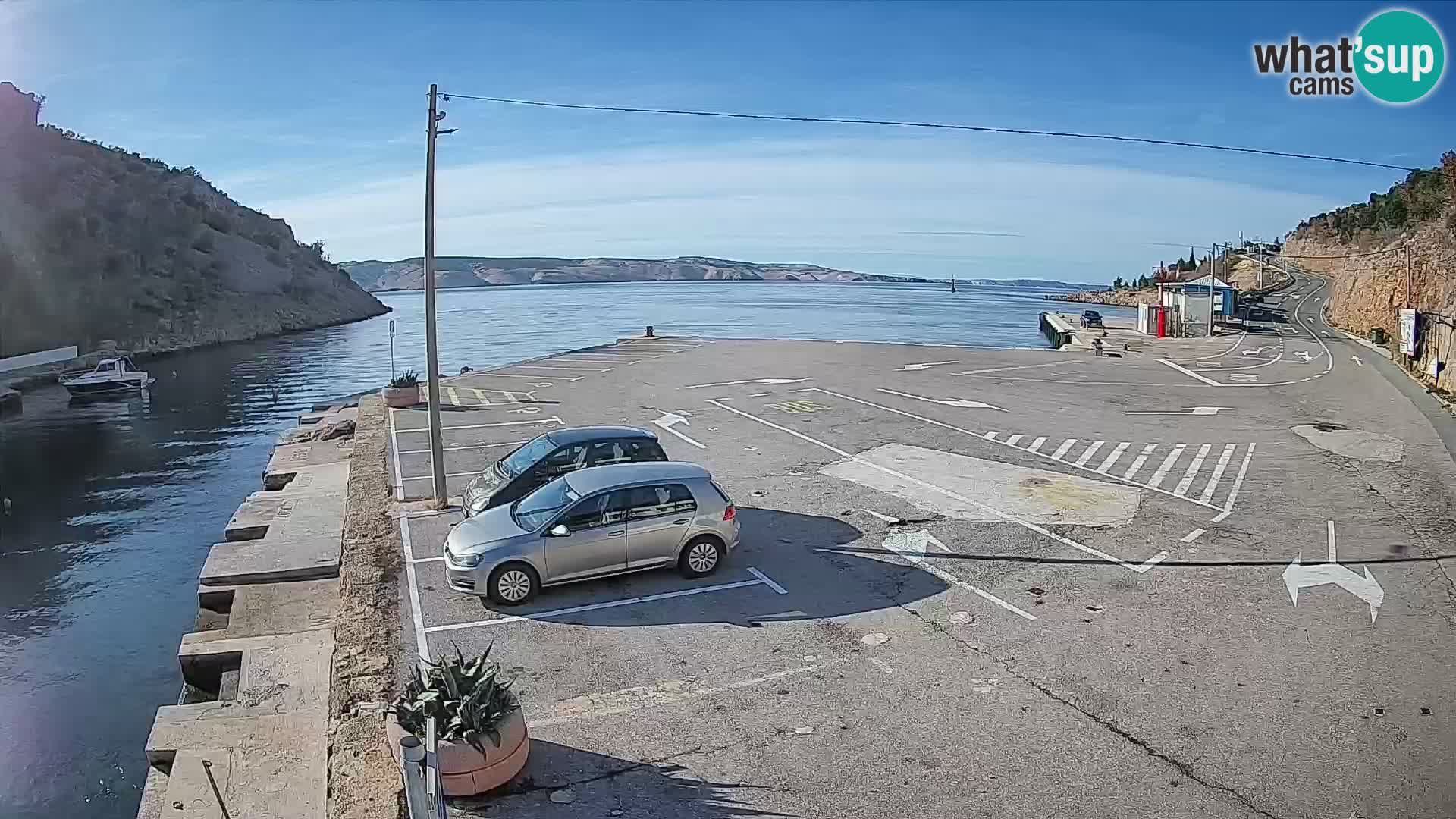 Webcam Fährhafen Prizna – zur Insel Pag