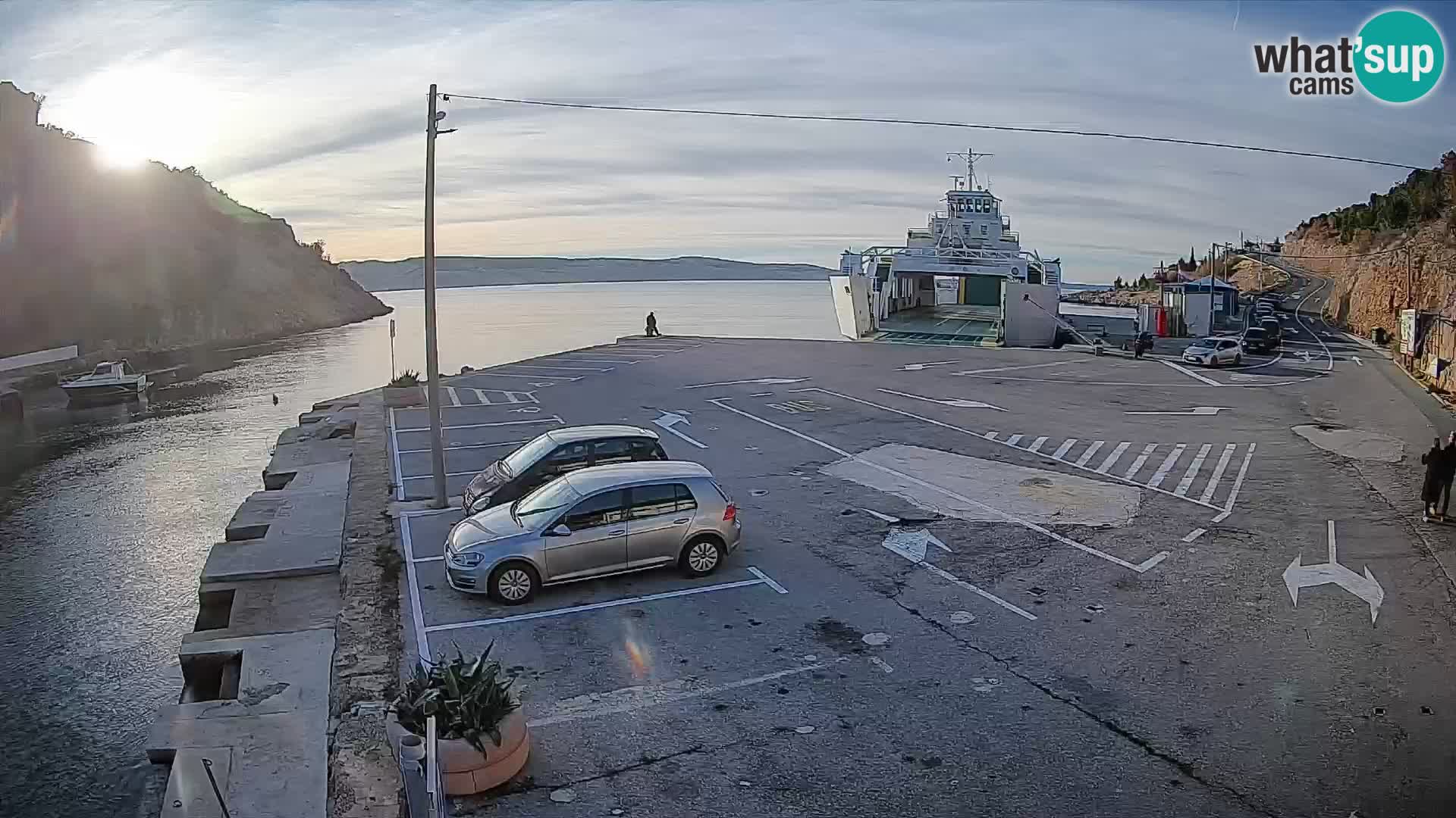 Webcam Fährhafen Prizna – zur Insel Pag