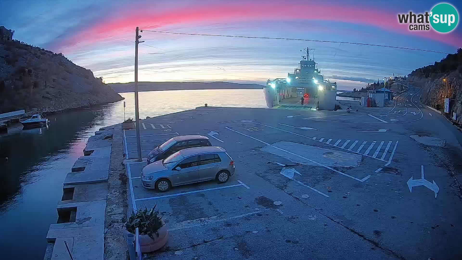 Webcam Fährhafen Prizna – zur Insel Pag