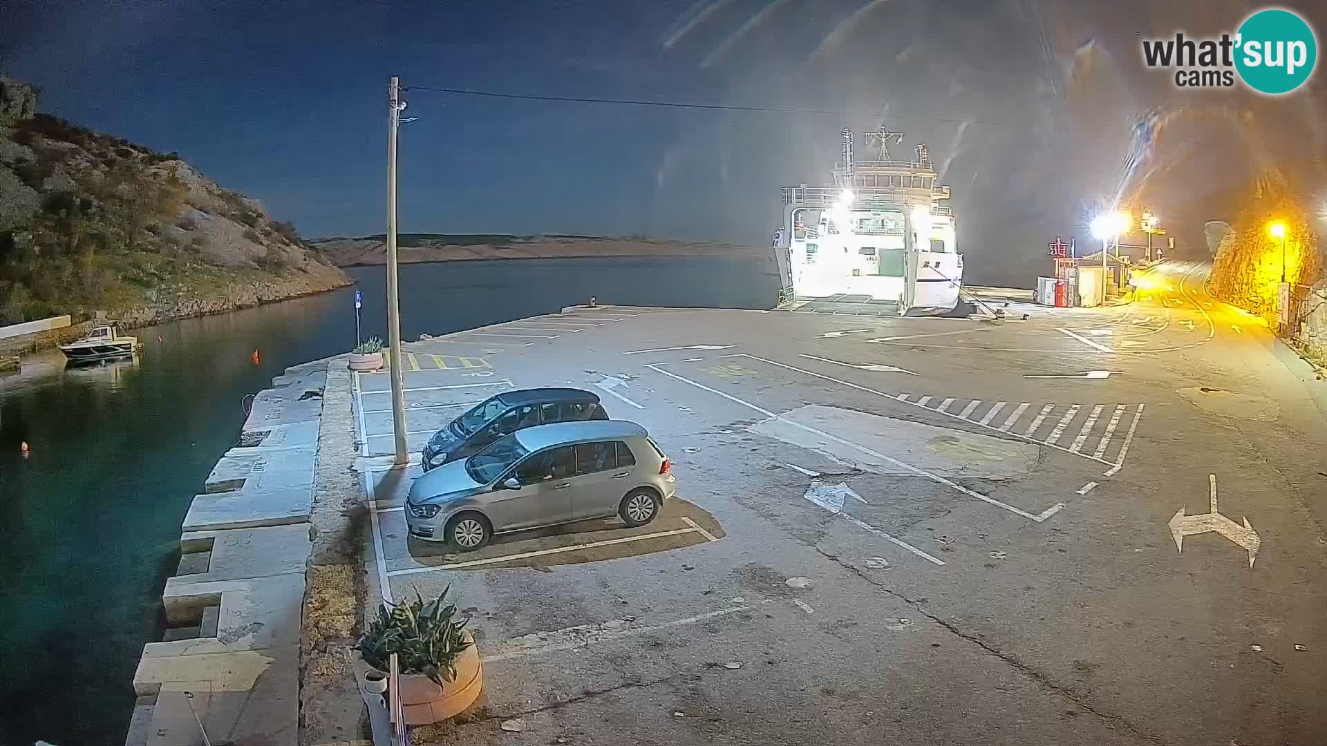 Webcam port de ferry de Prizna – vers l’île de Pag