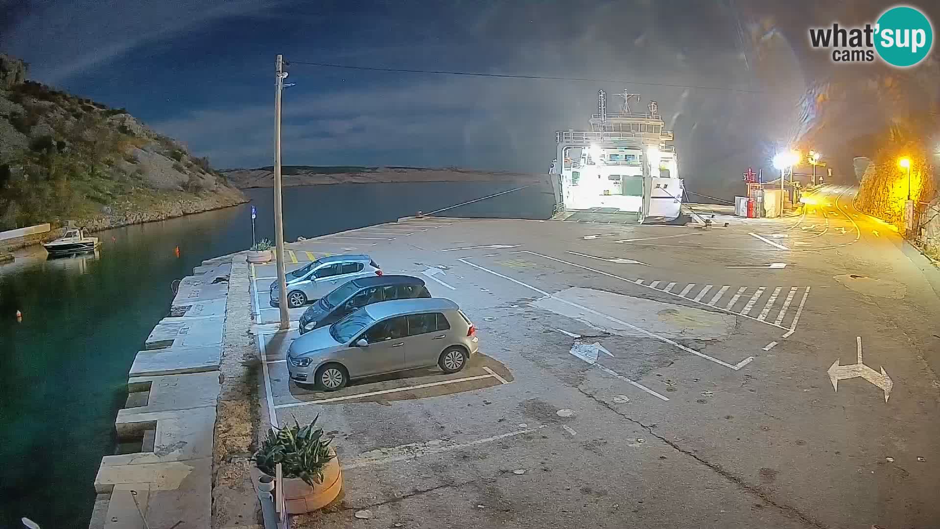 Webcam port de ferry de Prizna – vers l’île de Pag