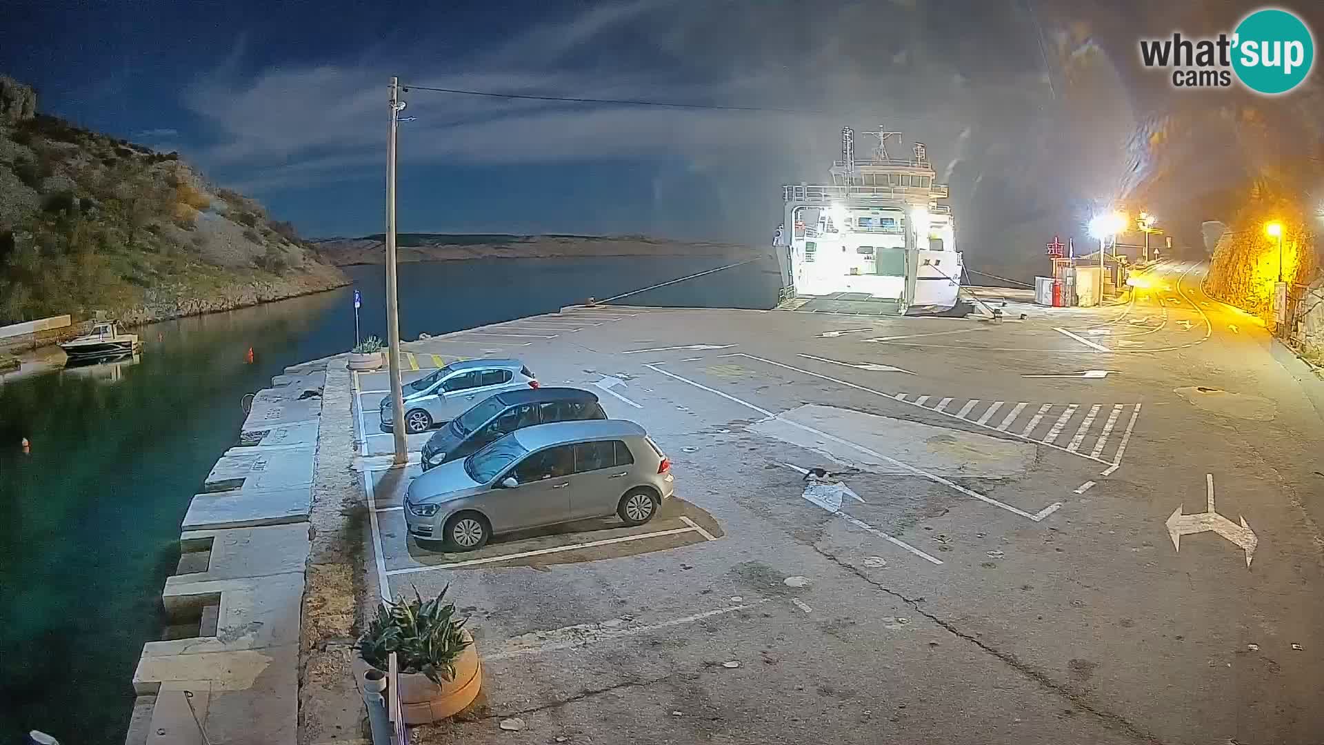 Webcam Fährhafen Prizna – zur Insel Pag