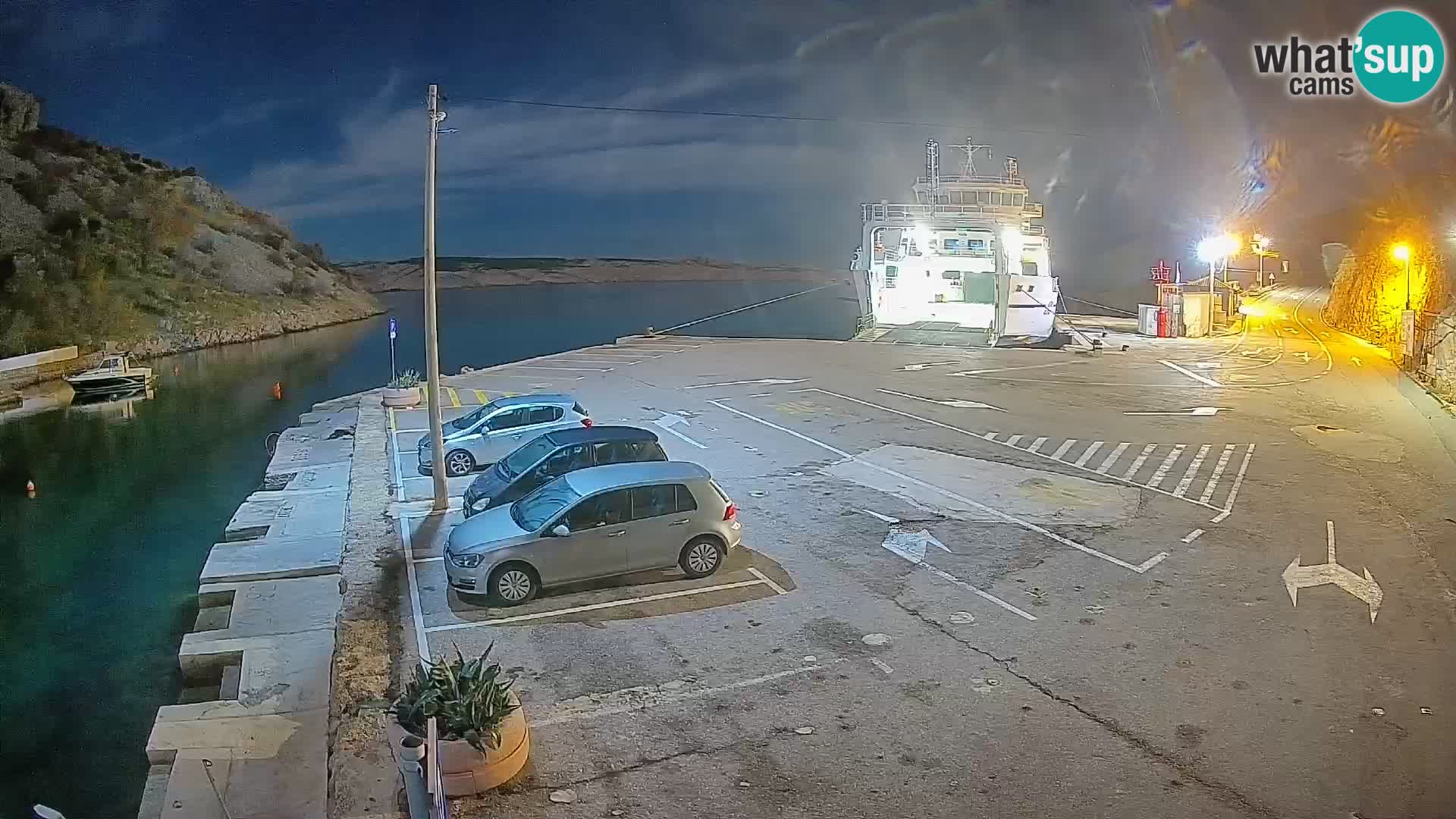 Webcam Prizna ferry port to Pag island