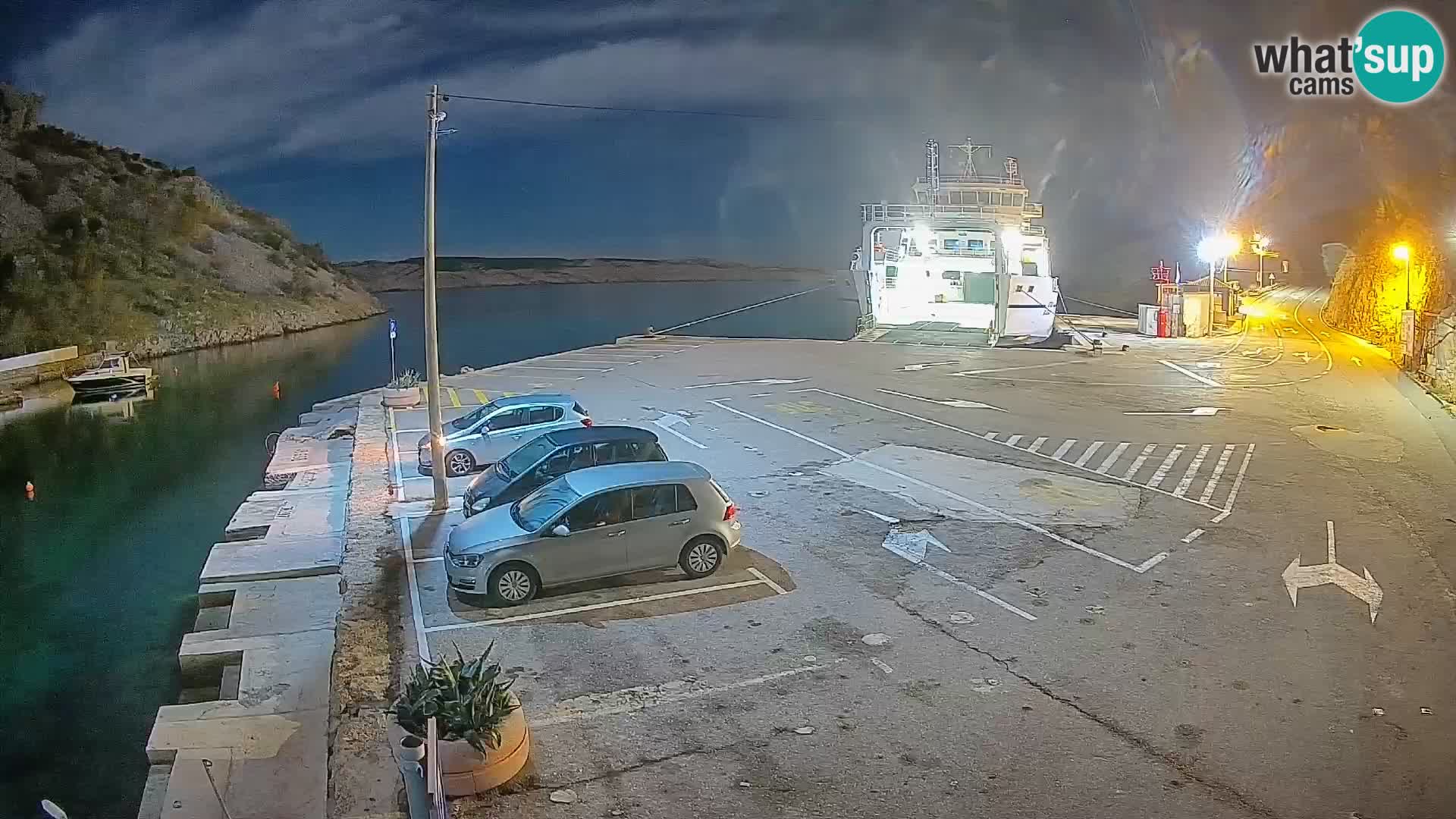 Webcam Prizna ferry port to Pag island