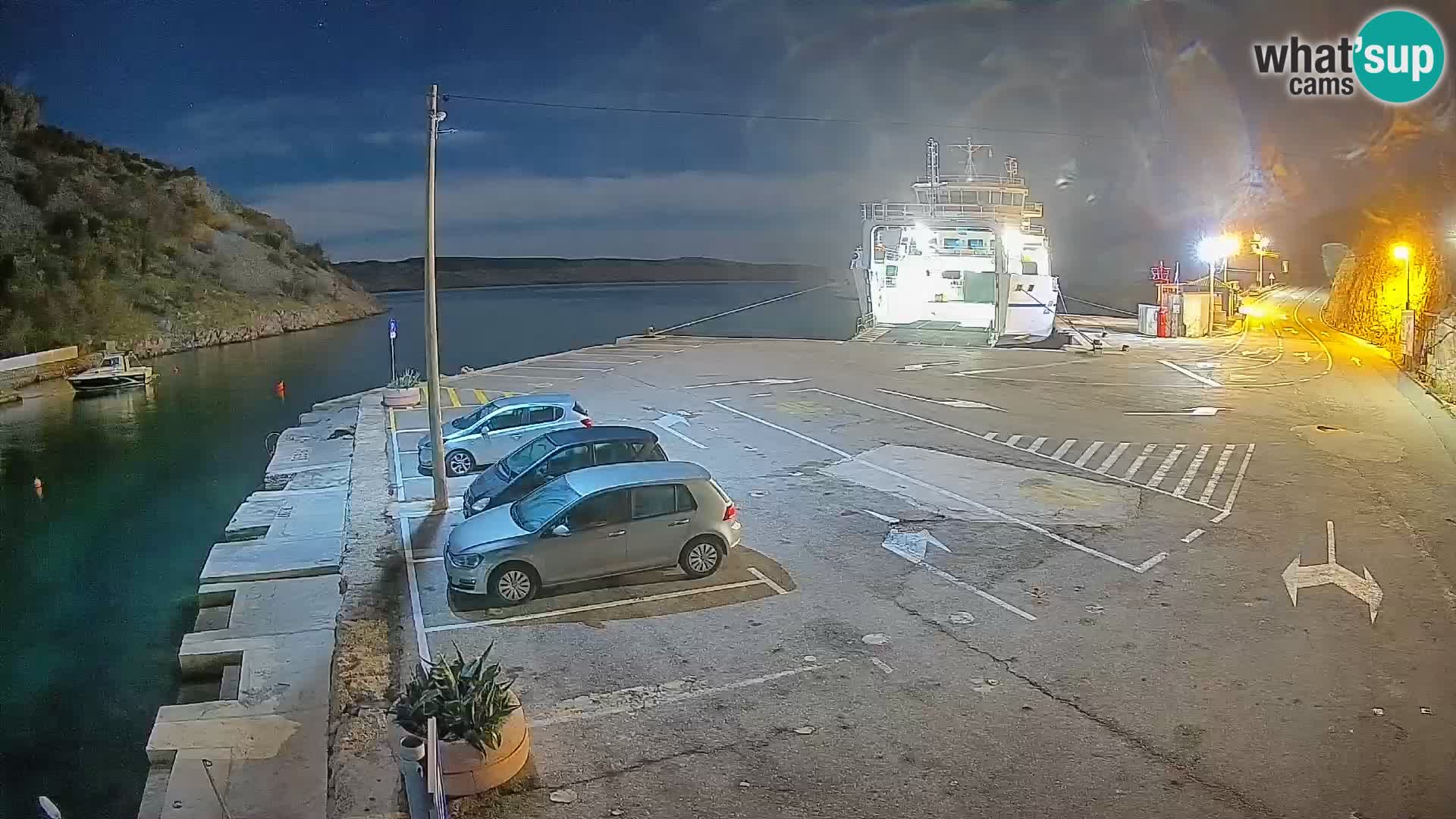 Webcam Fährhafen Prizna – zur Insel Pag