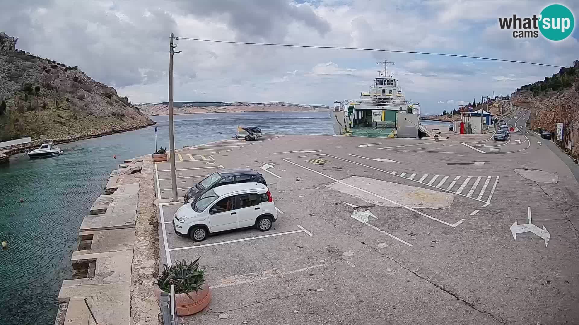 Webcam Fährhafen Prizna – zur Insel Pag