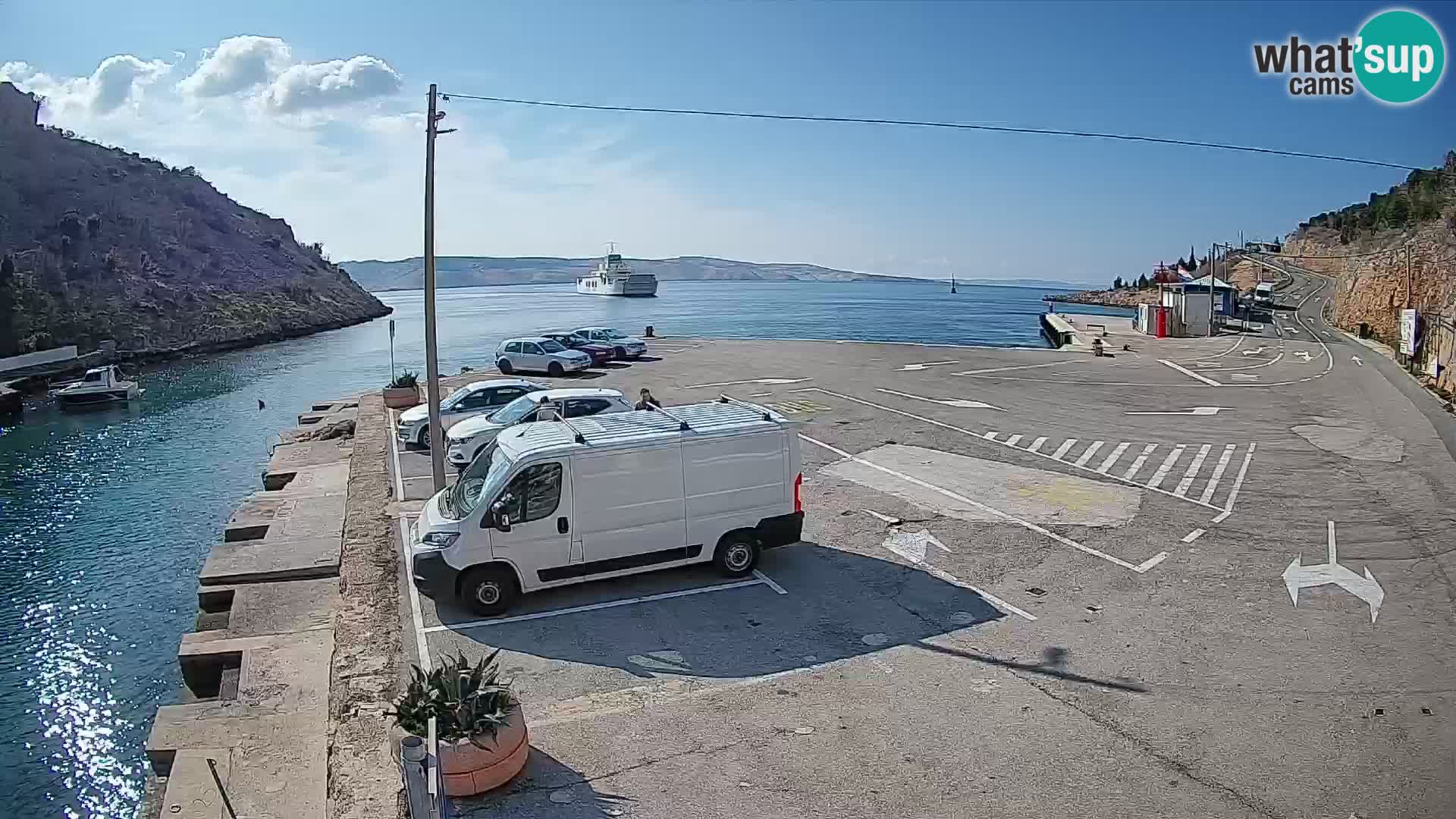 Webcam Fährhafen Prizna – zur Insel Pag