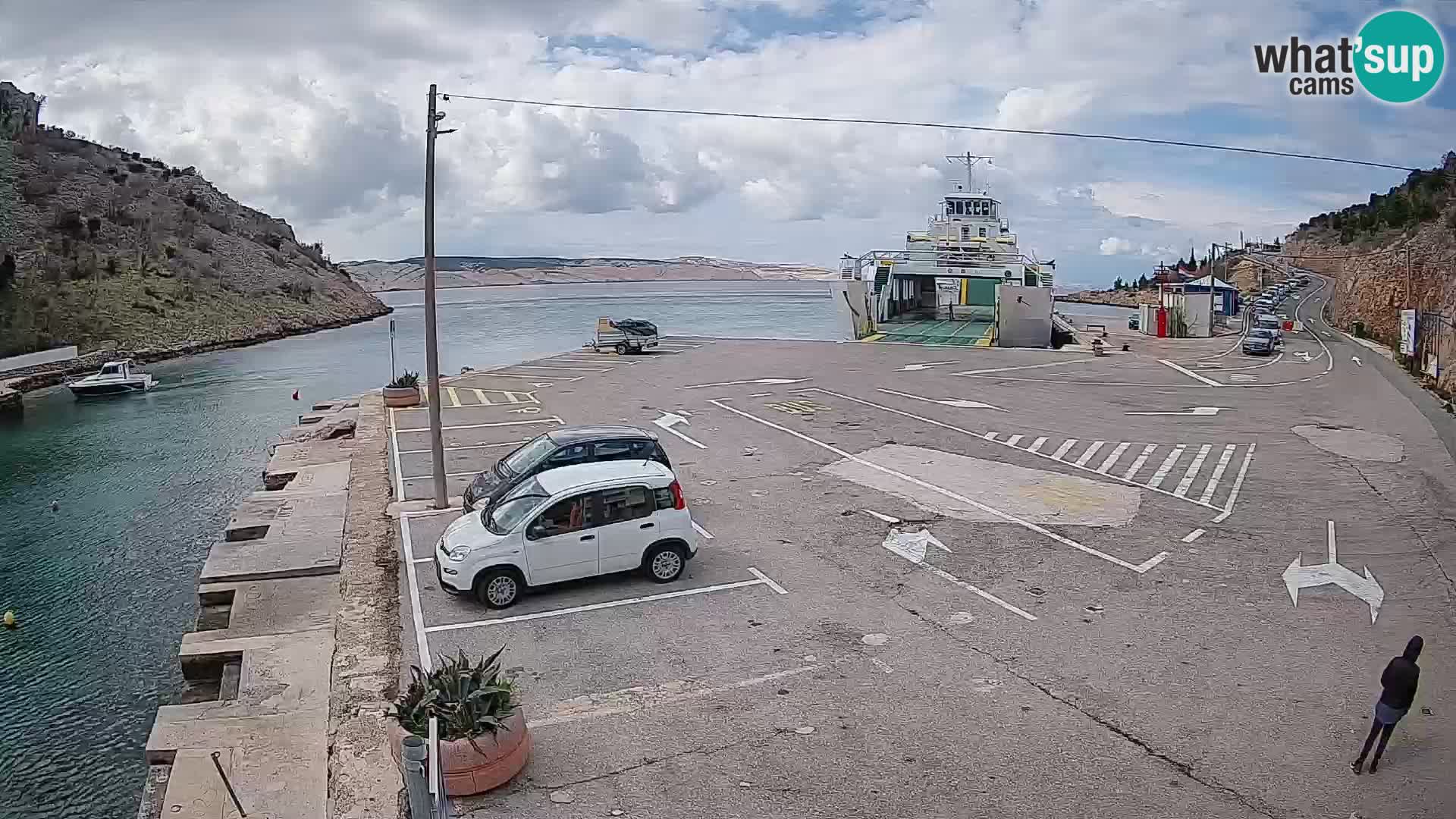 Webcam Prizna ferry port to Pag island