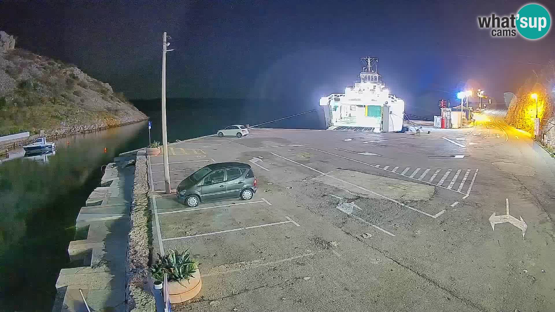 Webcam port de ferry de Prizna – vers l’île de Pag