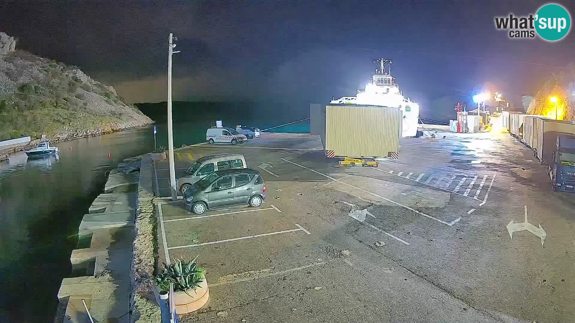 Webcam Fährhafen Prizna – zur Insel Pag