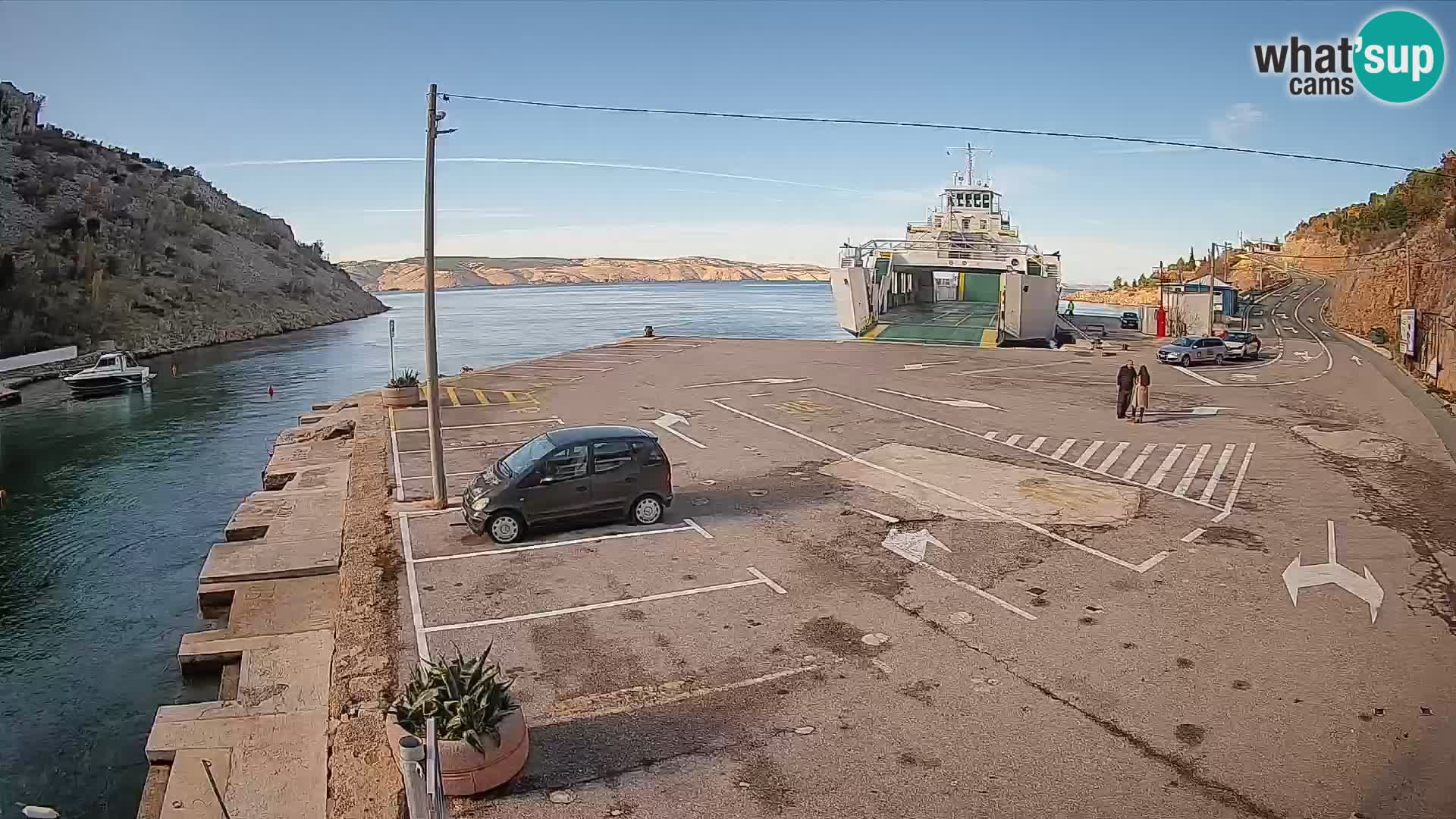 Webcam Fährhafen Prizna – zur Insel Pag