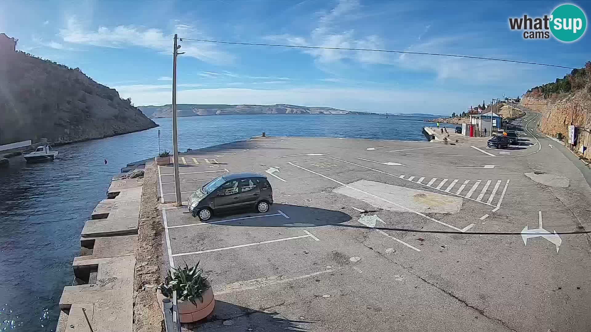 Webcam port de ferry de Prizna – vers l’île de Pag