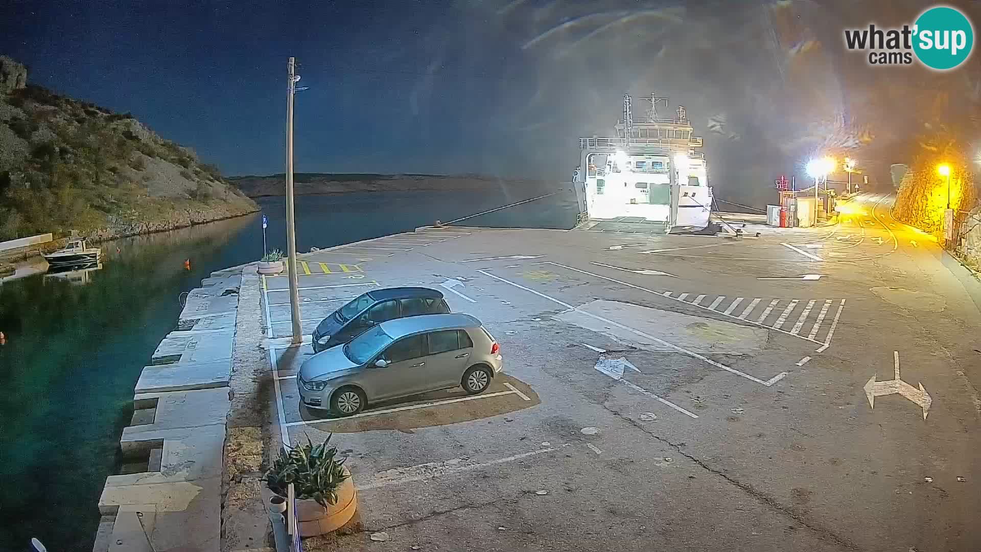 Webcam port de ferry de Prizna – vers l’île de Pag