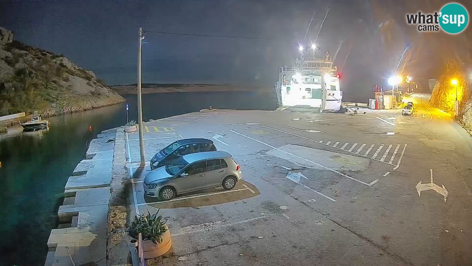 Webcam Prizna ferry port to Pag island