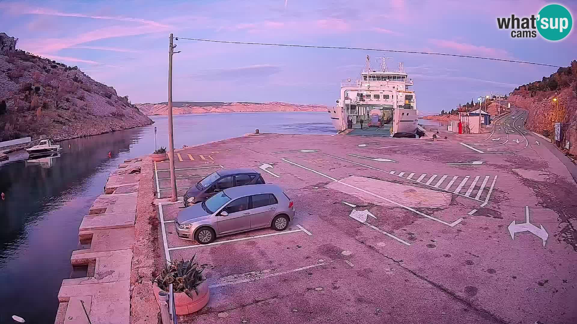 Webcam Fährhafen Prizna – zur Insel Pag