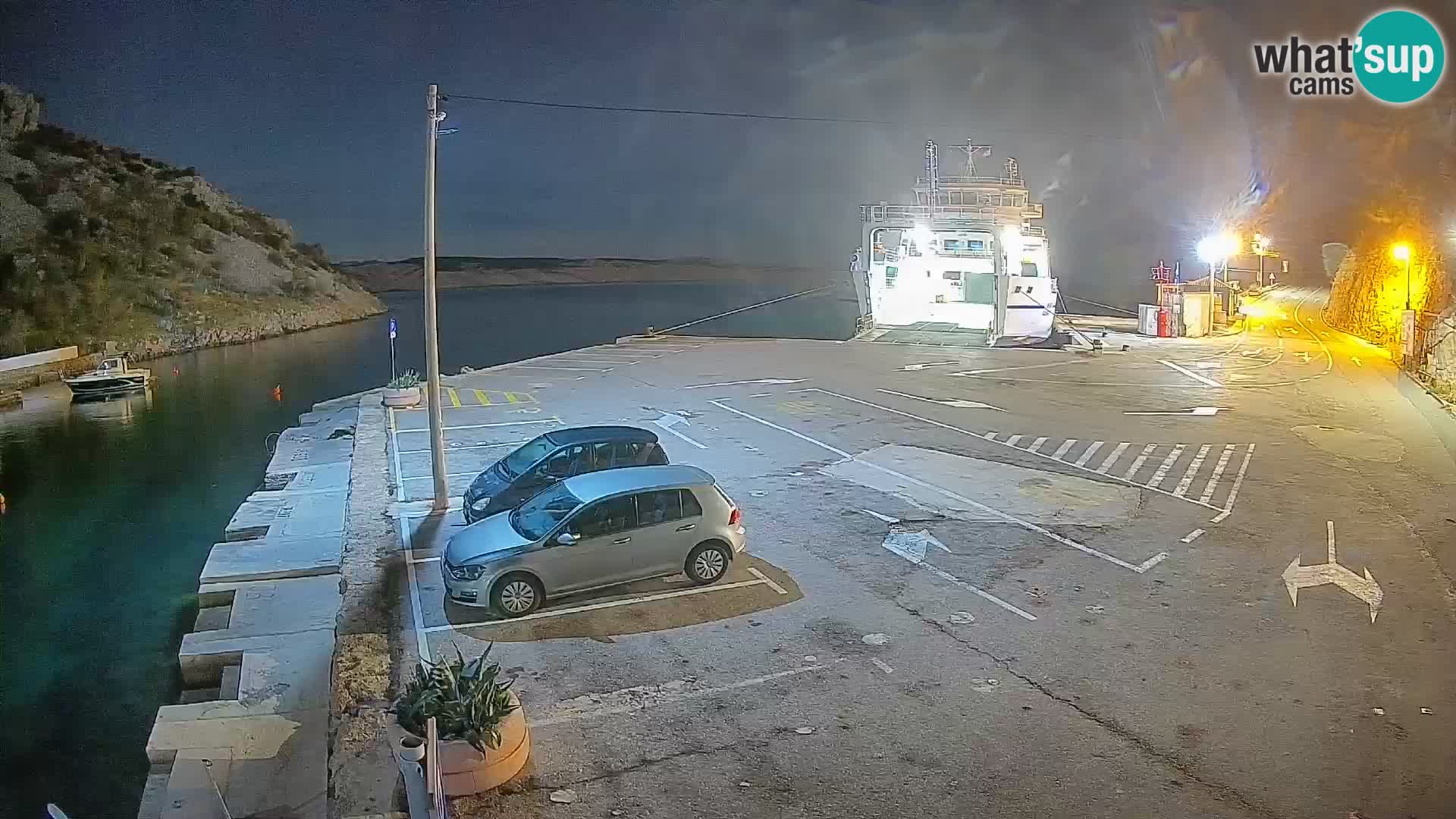 Webcam Prizna ferry port to Pag island