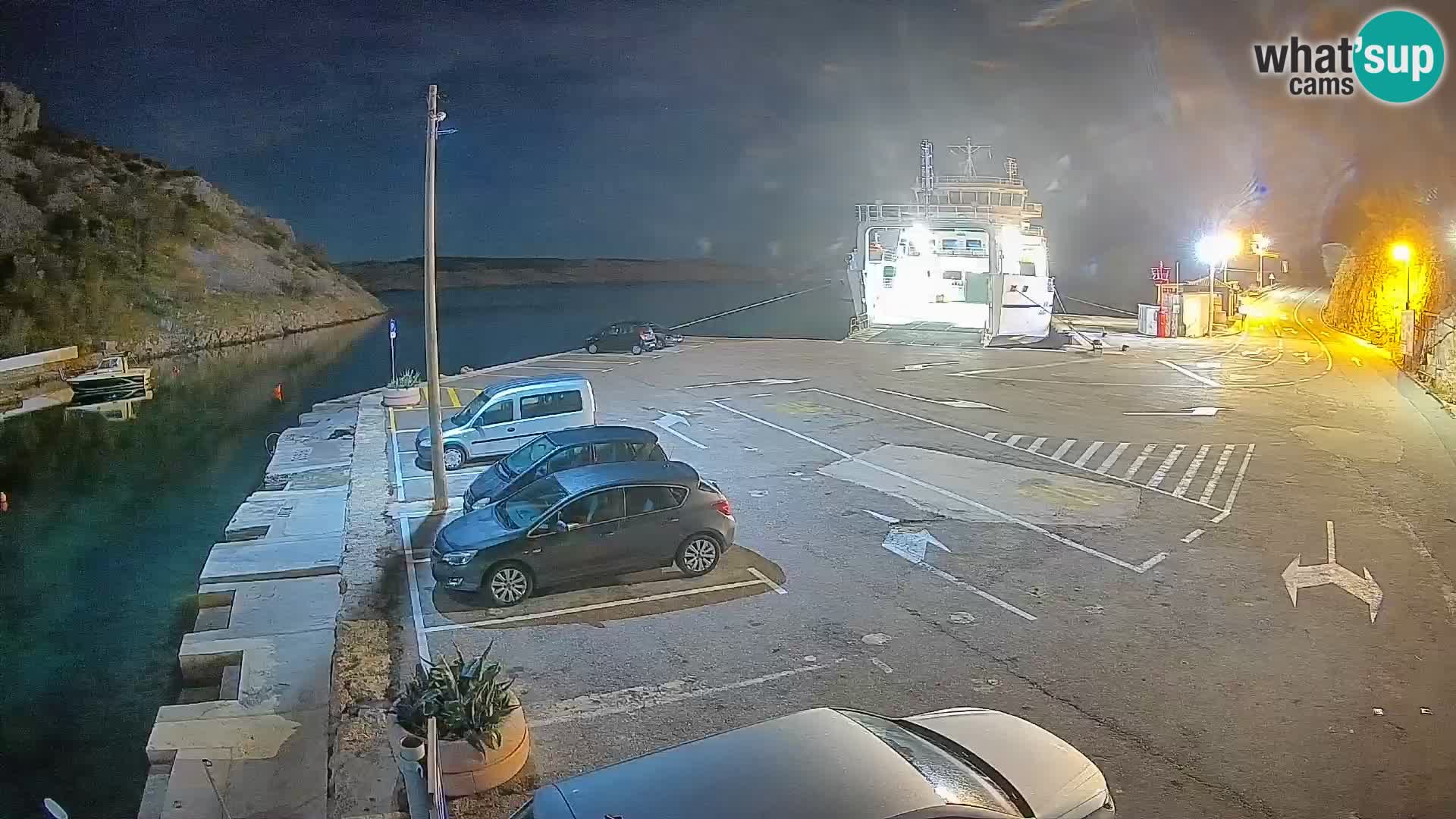 Webcam port de ferry de Prizna – vers l’île de Pag