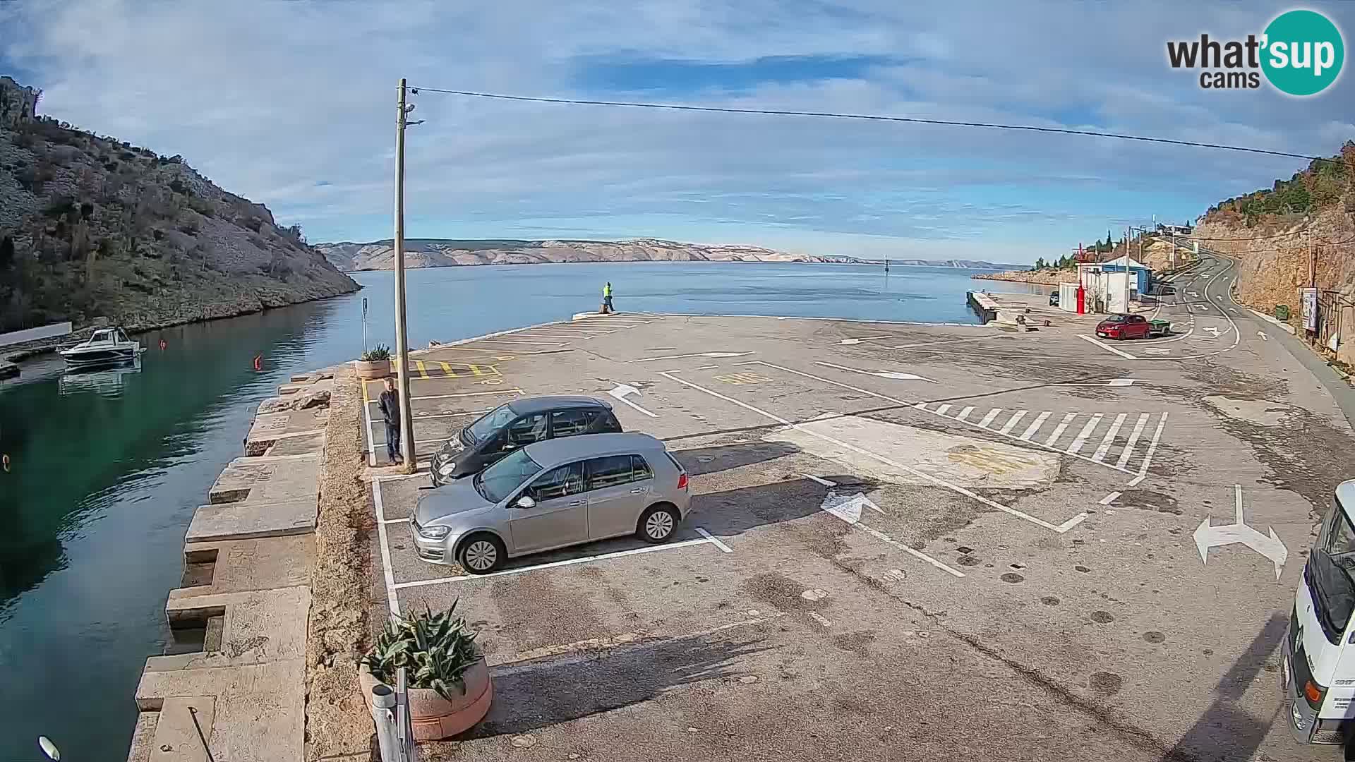 Webcam Fährhafen Prizna – zur Insel Pag