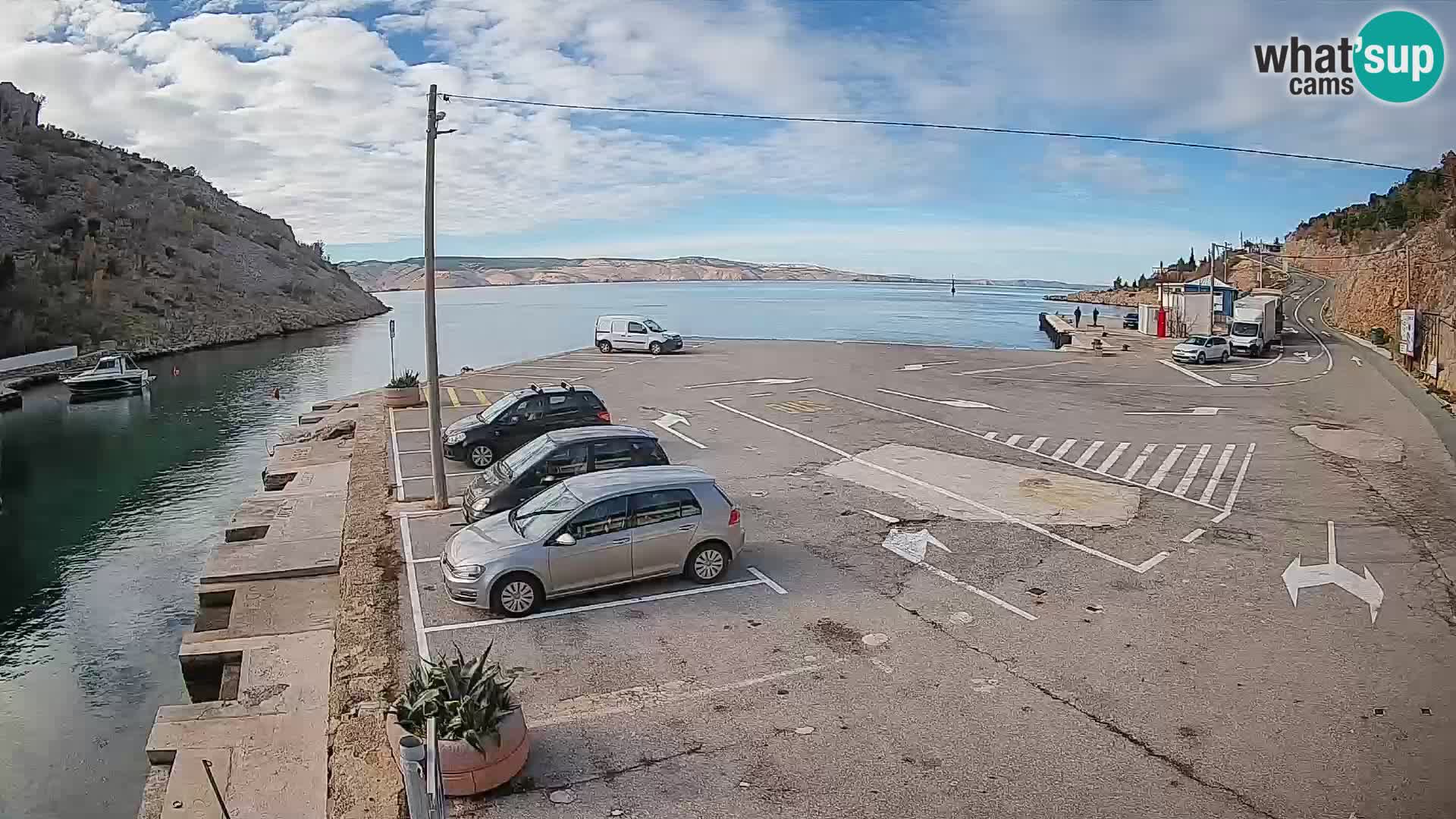 Webcam Fährhafen Prizna – zur Insel Pag