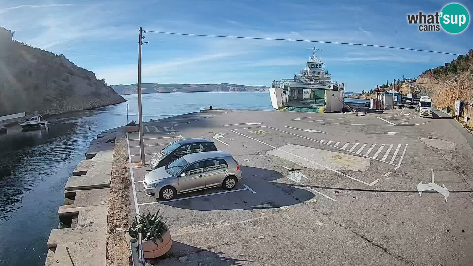 Webcam Fährhafen Prizna – zur Insel Pag