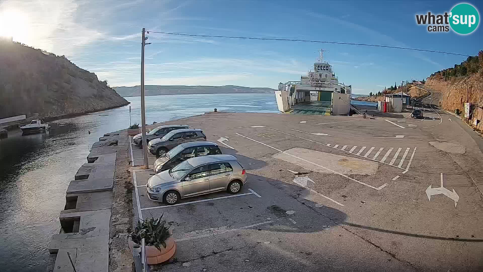 Webcam Fährhafen Prizna – zur Insel Pag