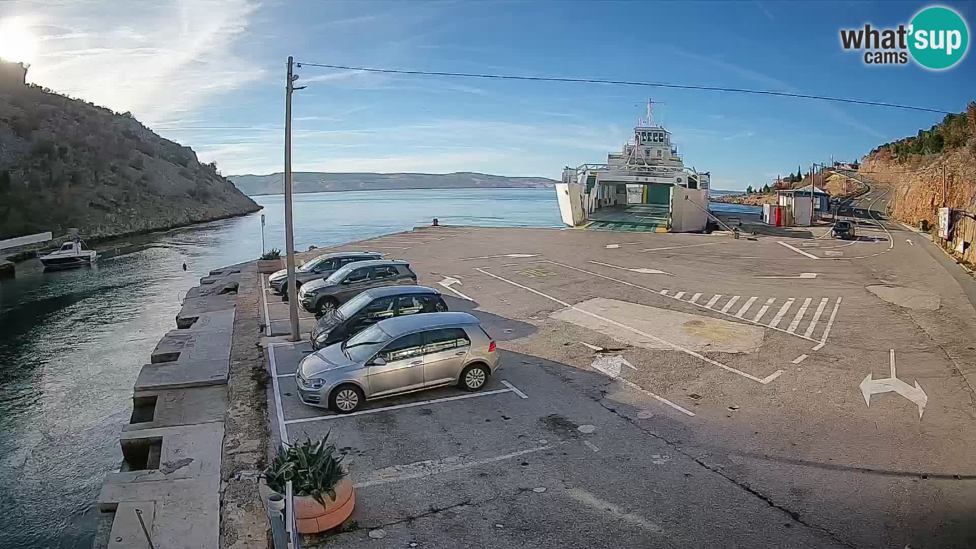 Webcam Fährhafen Prizna – zur Insel Pag