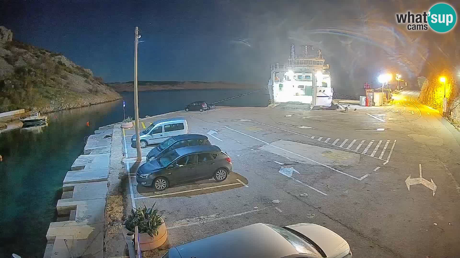 Webcam port de ferry de Prizna – vers l’île de Pag