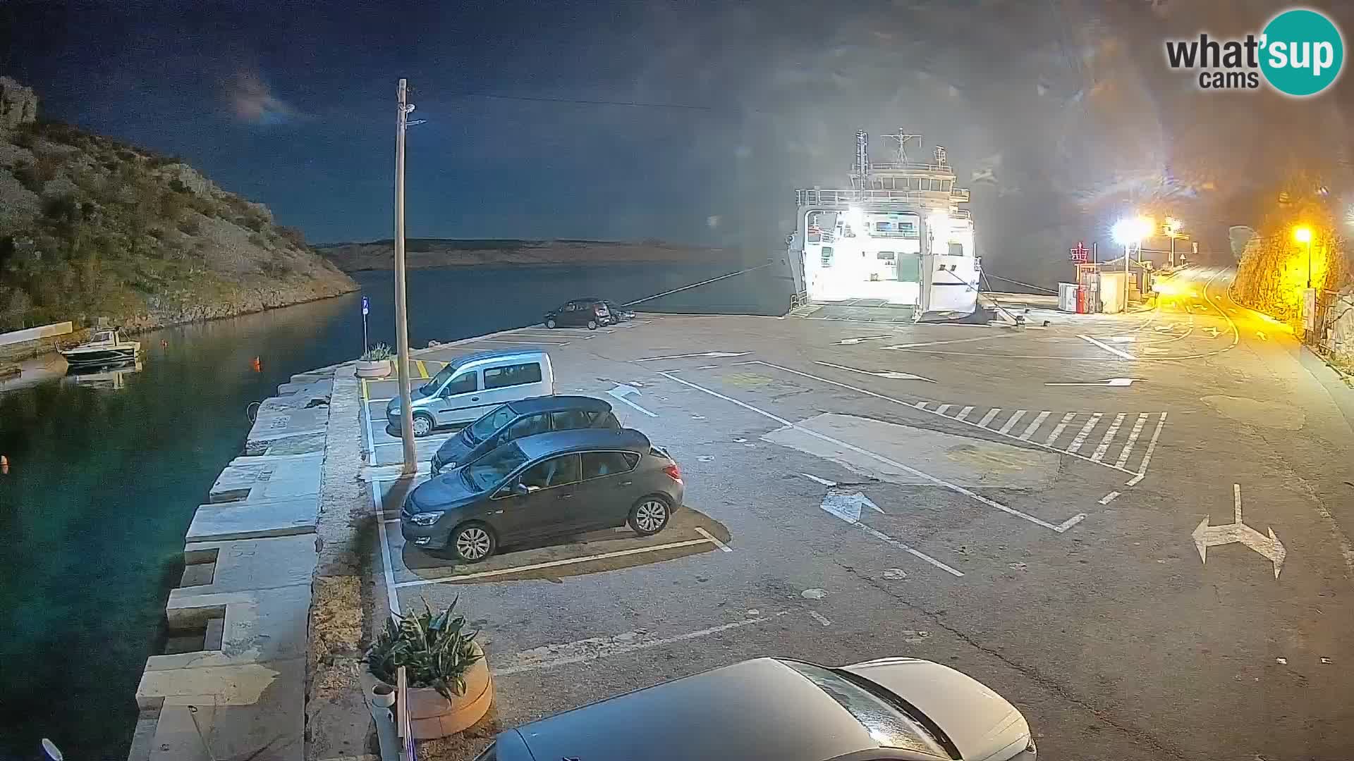 Webcam Prizna ferry port to Pag island