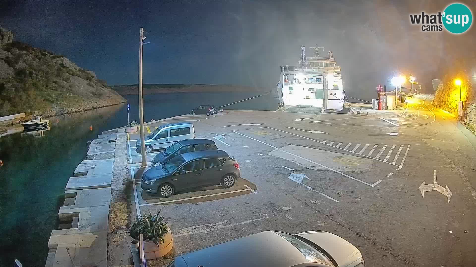 Webcam Prizna ferry port to Pag island