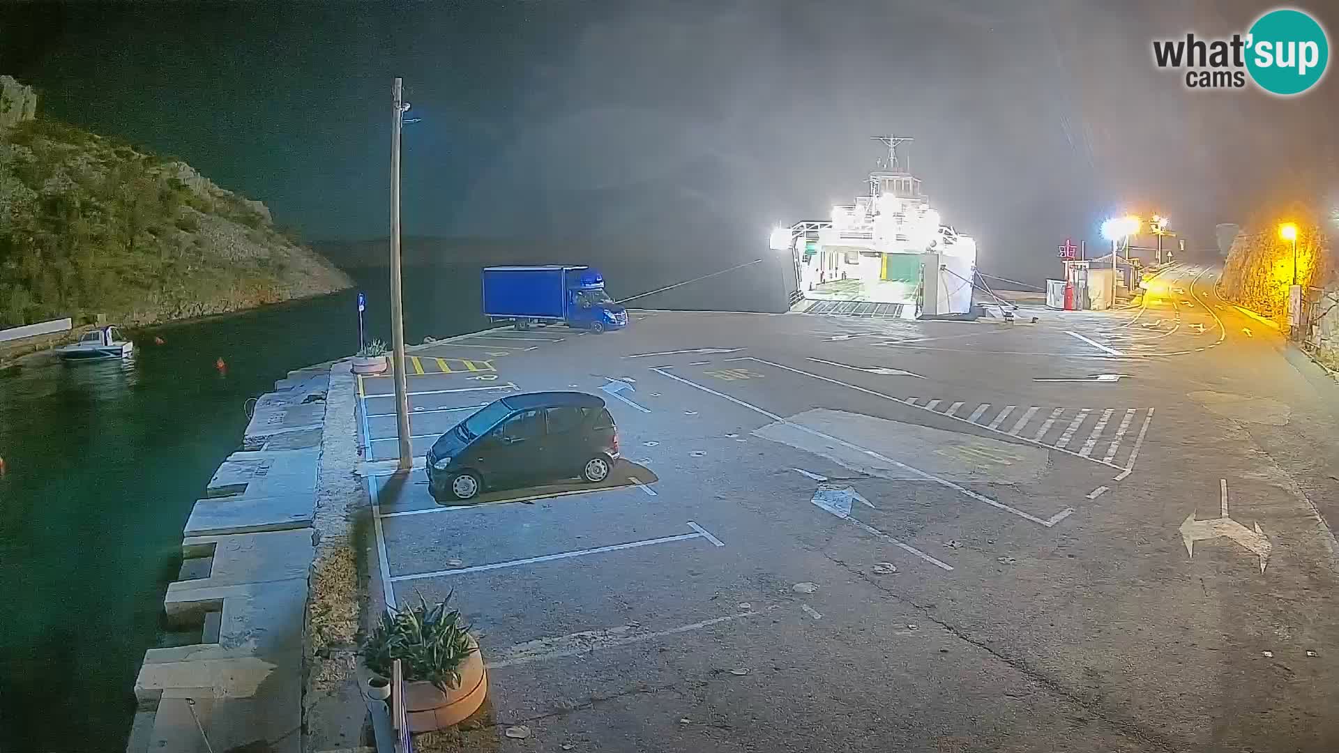 Webcam Prizna ferry port to Pag island