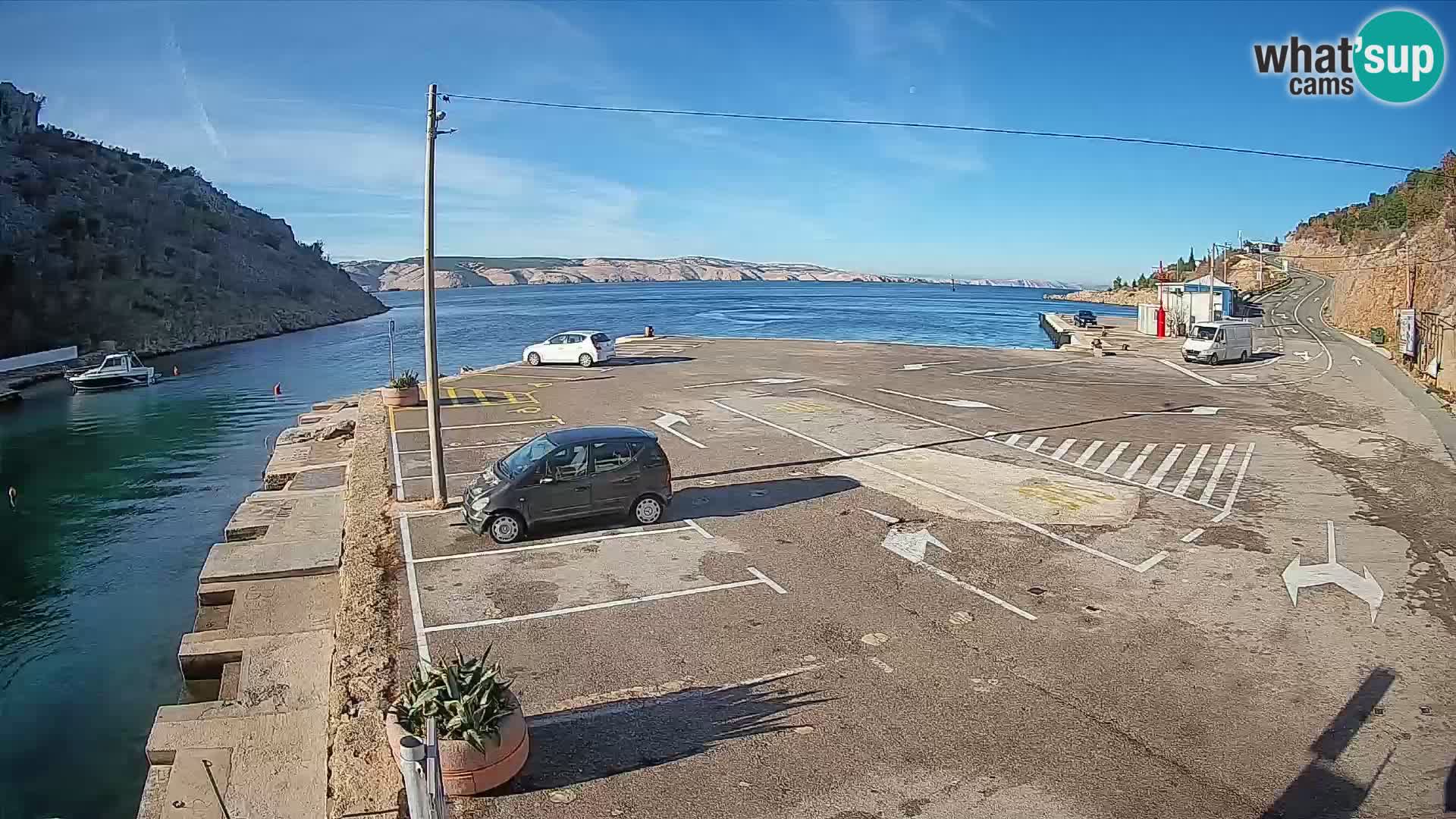 Webcam port de ferry de Prizna – vers l’île de Pag
