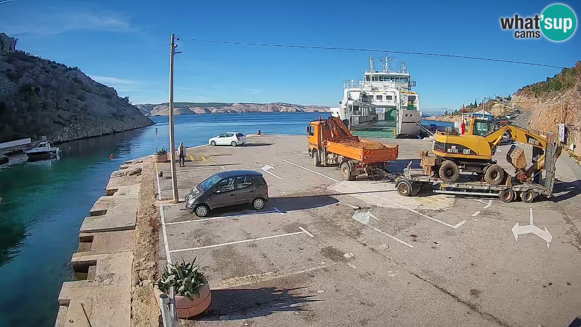 Webcam Prizna ferry port to Pag island