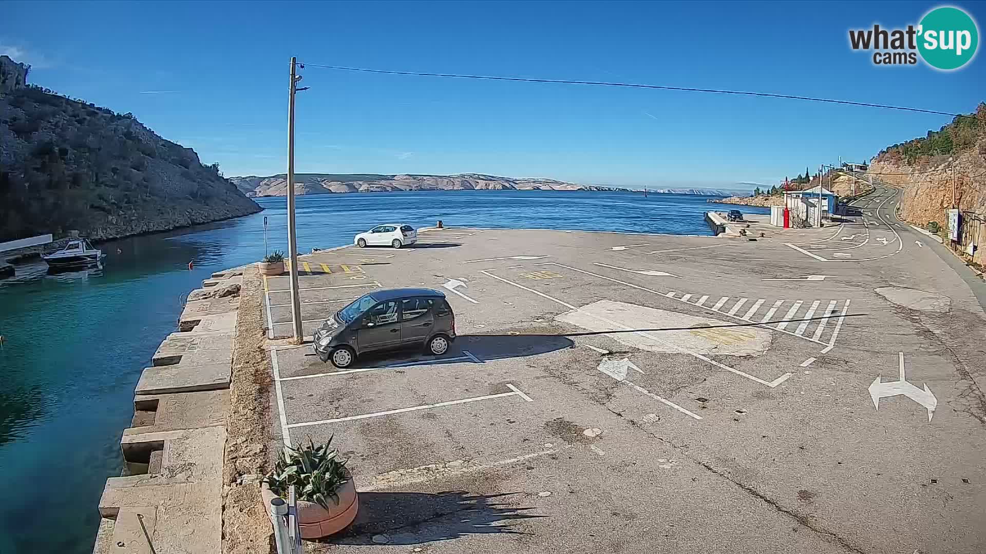Webcam port de ferry de Prizna – vers l’île de Pag