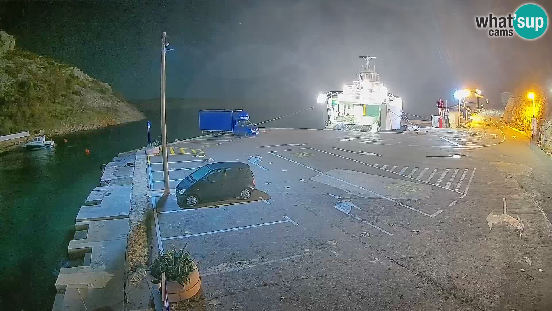 Webcam Prizna ferry port to Pag island