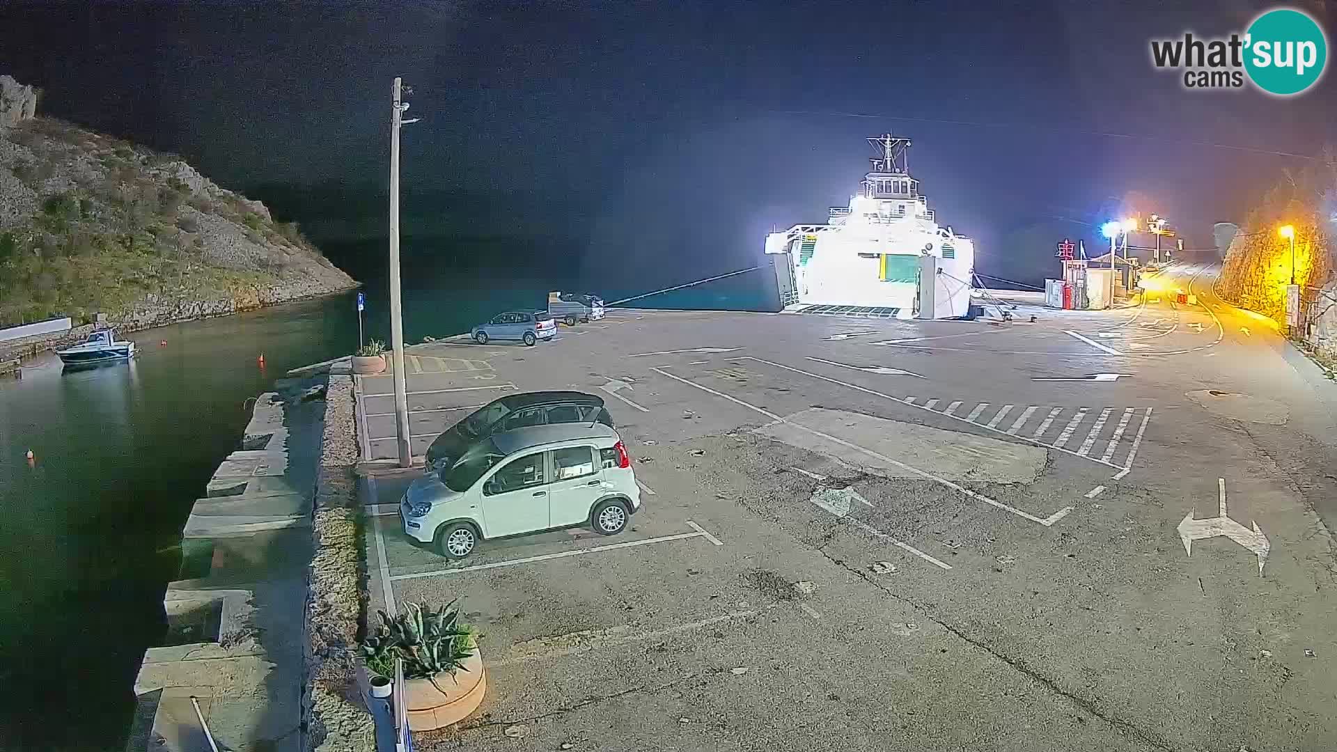 Webcam port de ferry de Prizna – vers l’île de Pag