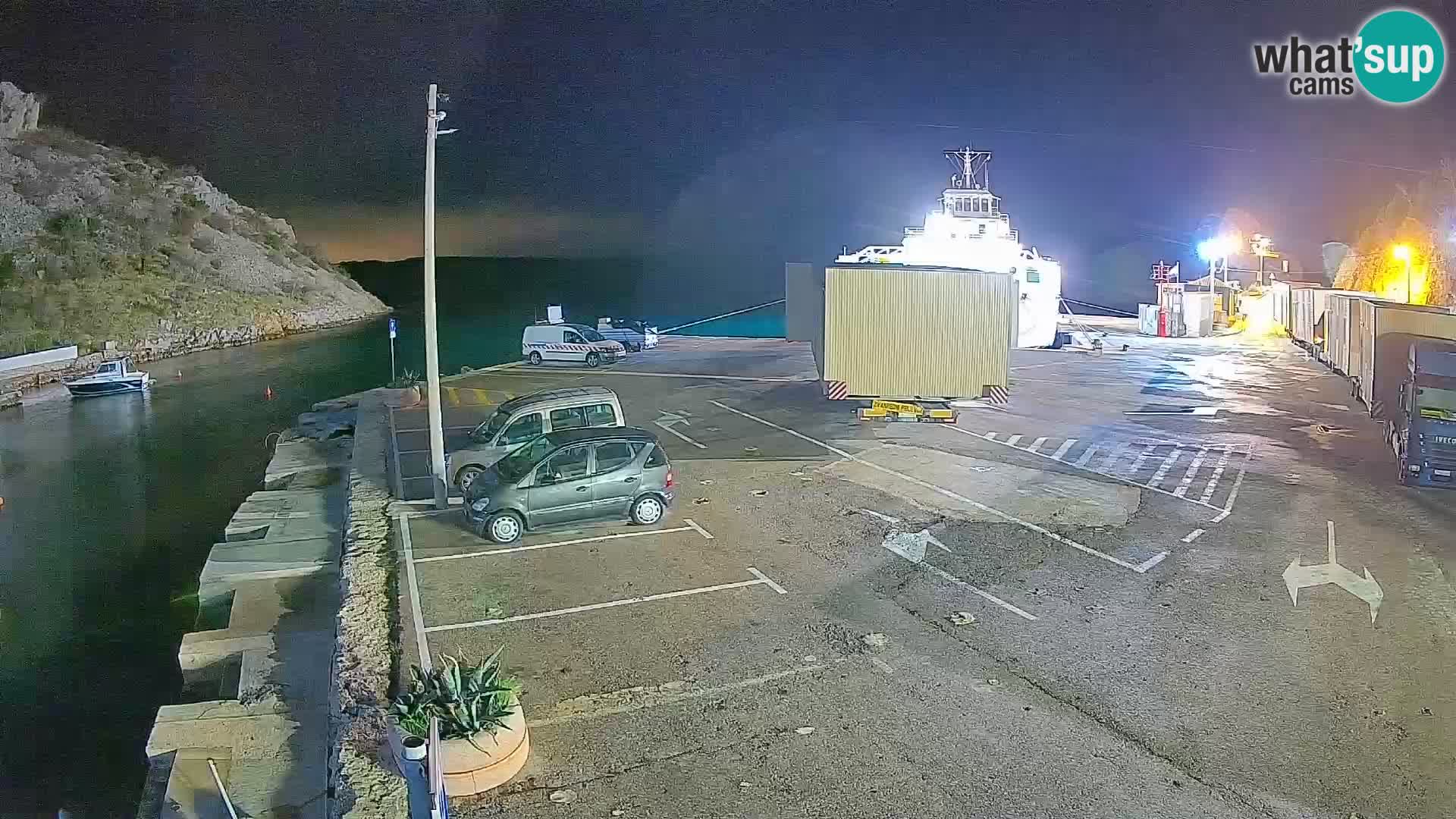 Webcam port de ferry de Prizna – vers l’île de Pag
