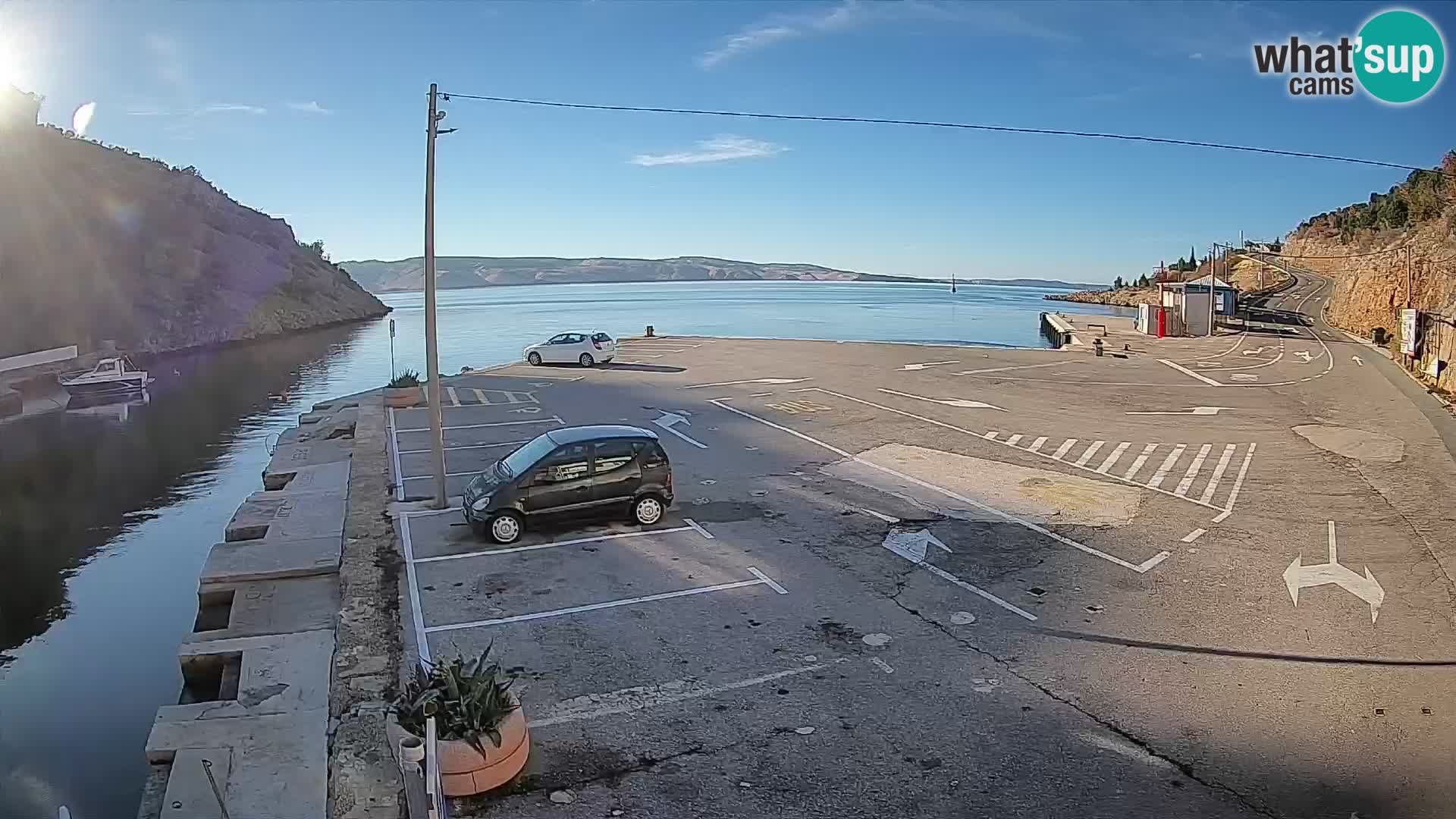 Webcam Fährhafen Prizna – zur Insel Pag