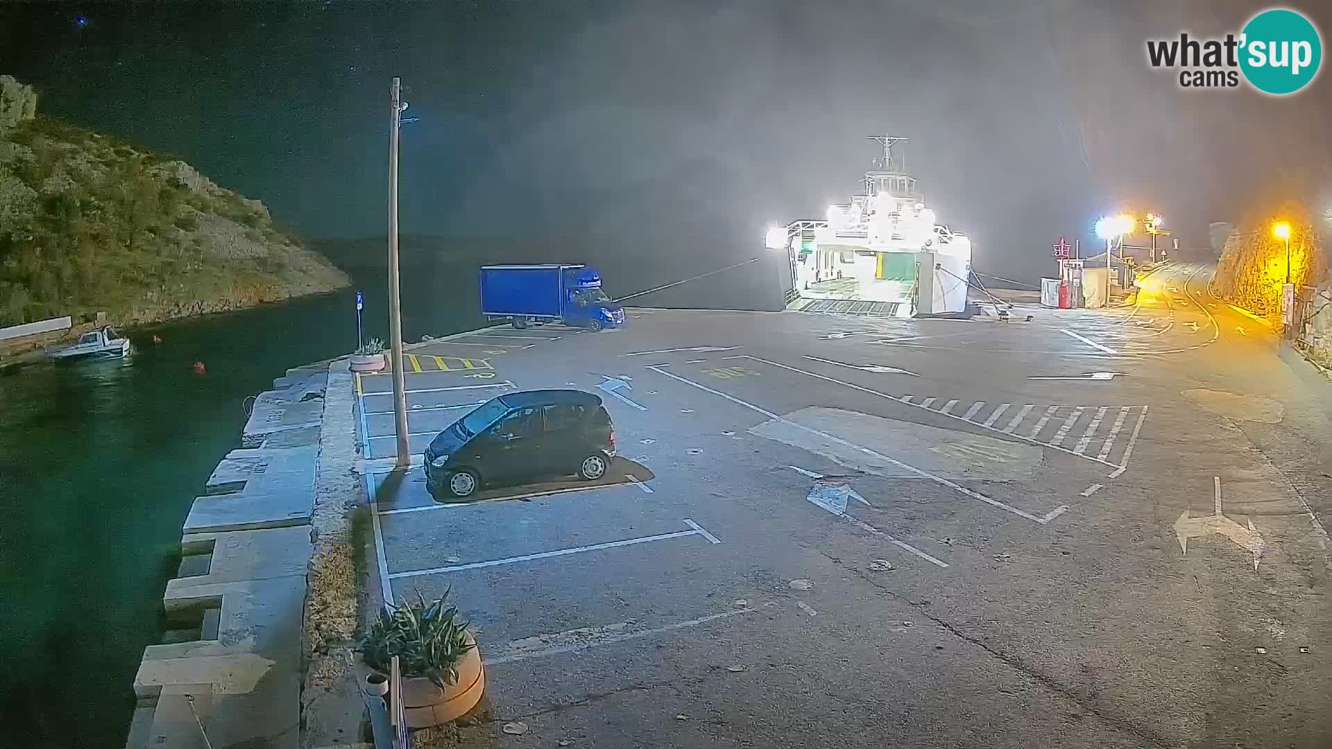 Webcam Prizna ferry port to Pag island